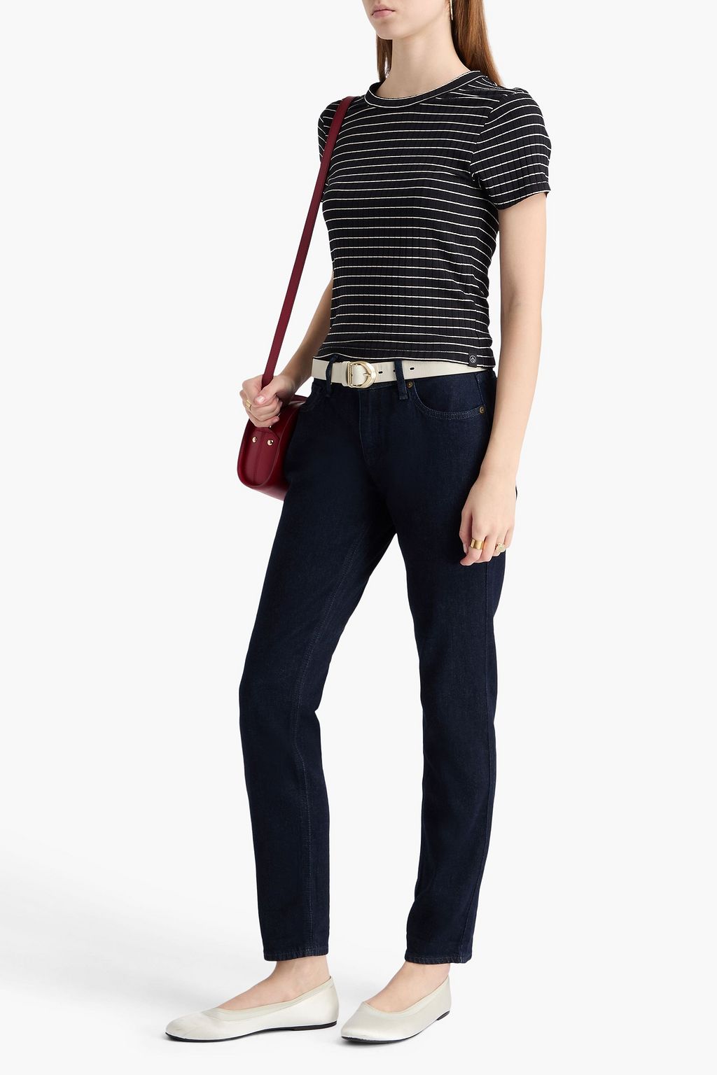 RAG & BONE تيشيرت "لوكا" من الجيرسي مضلّع ومخطط