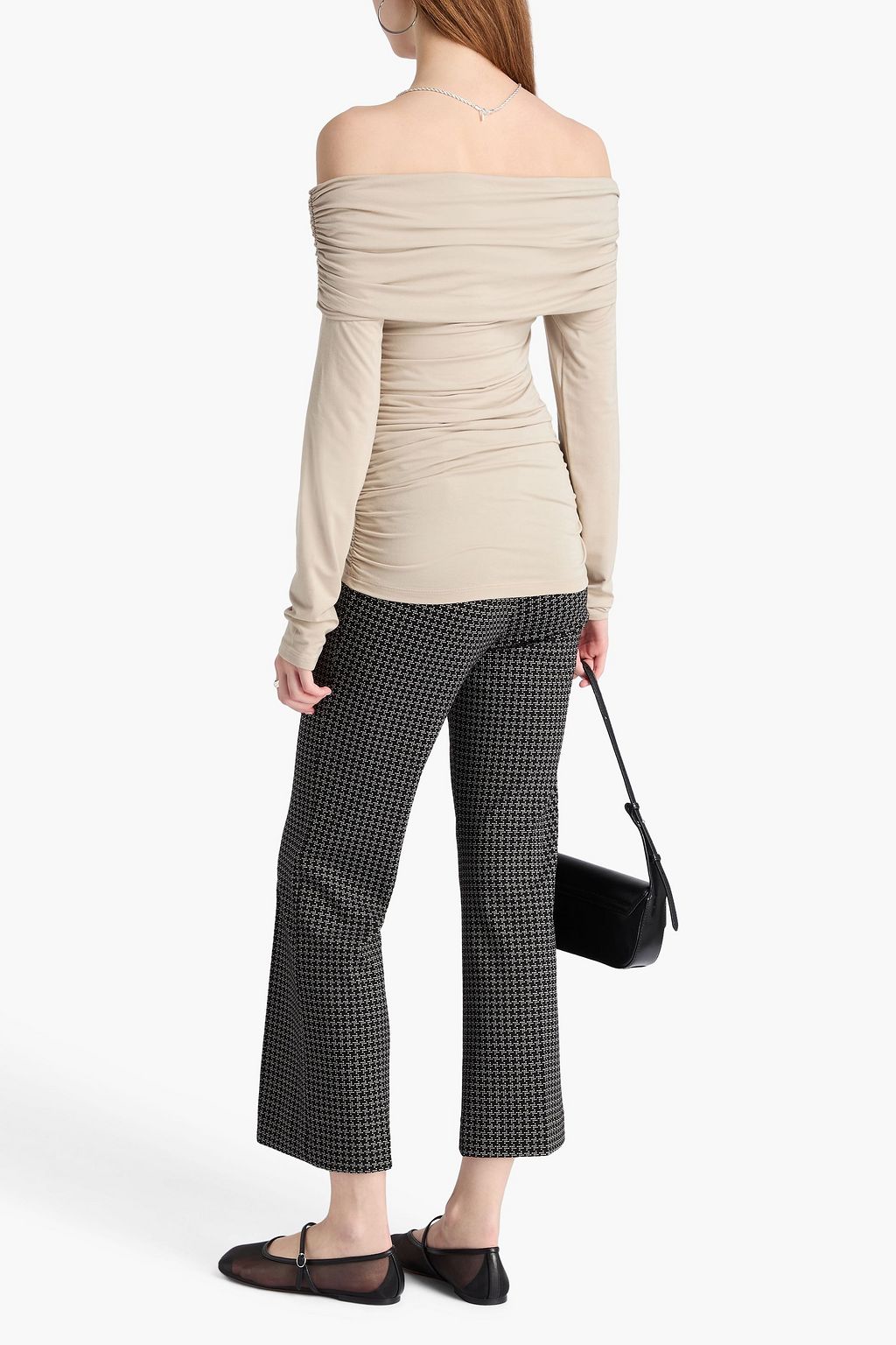 RAG & BONE بلوزة "لوكا" من الجيرسي والمودال المطاط بتصميم مكشوف الكتفين