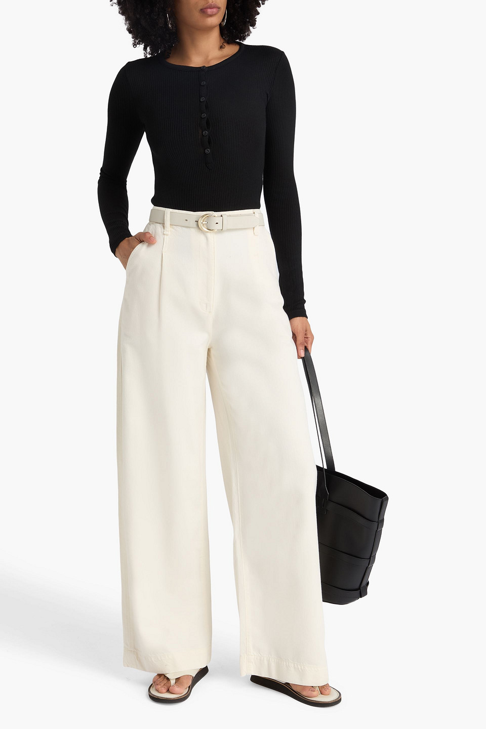  Rag & Bone - Oberteil Aus Rippstrick - Schwarz - L 