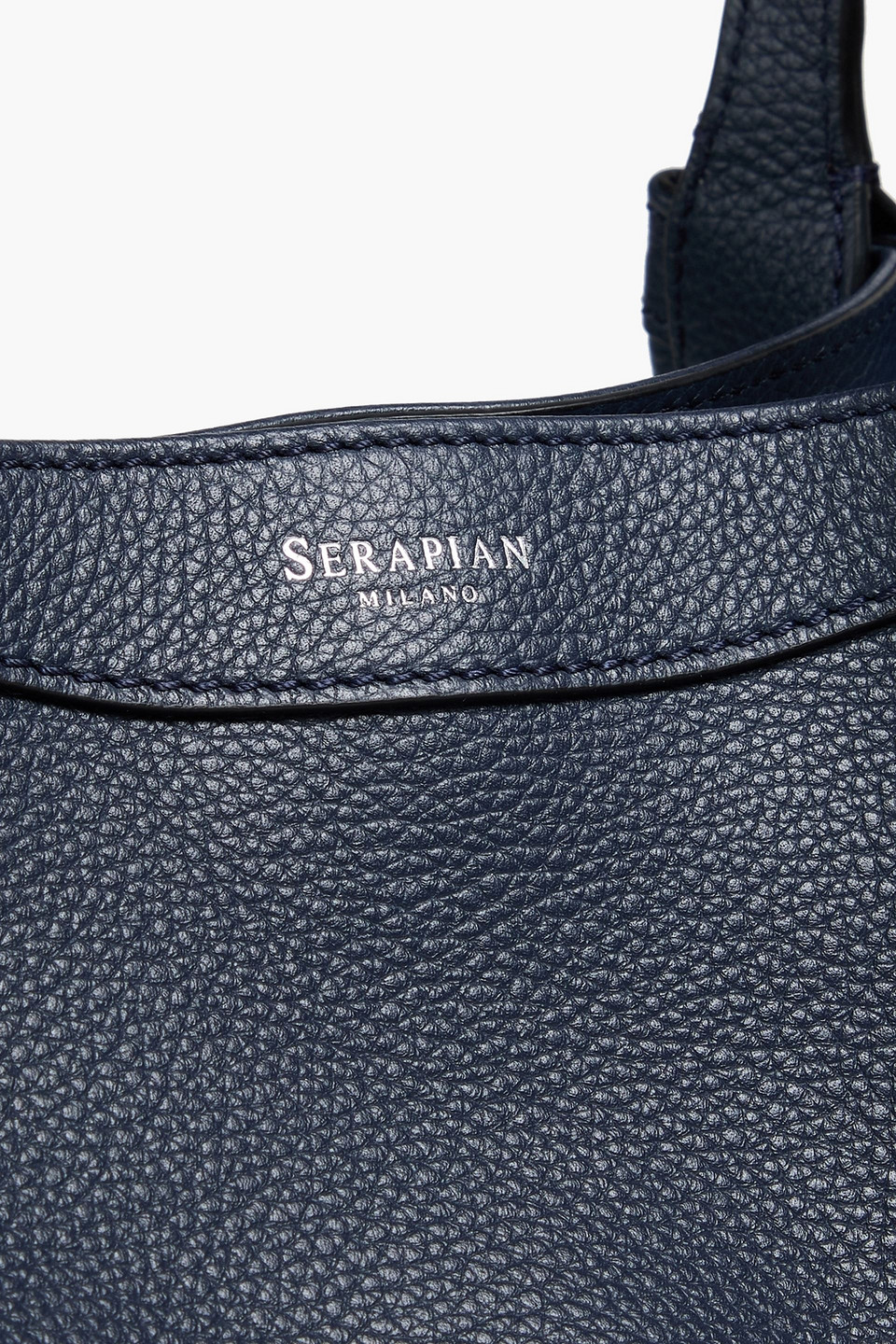Serapian Secret Rugiada Pebbled-leather Tote In Blue