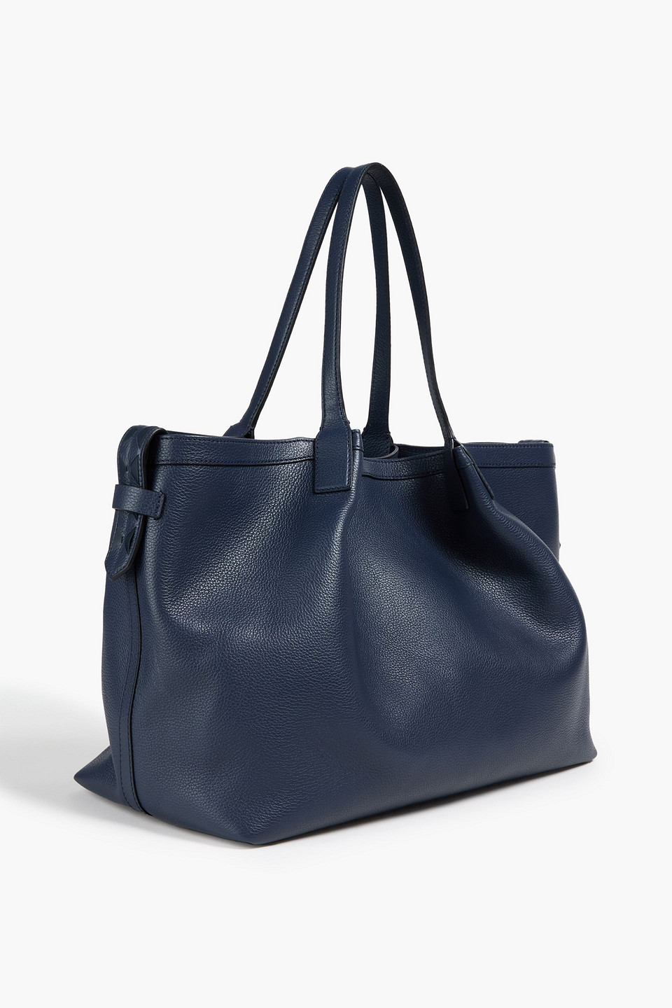 Serapian Secret Rugiada Pebbled-leather Tote In Blue