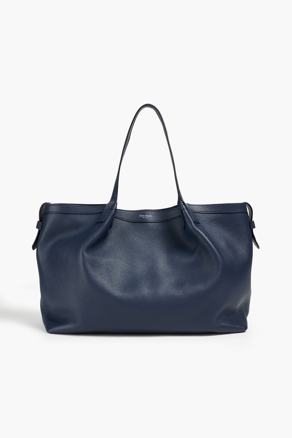 Serapian Secret Rugiada Pebbled-leather Tote In Blue