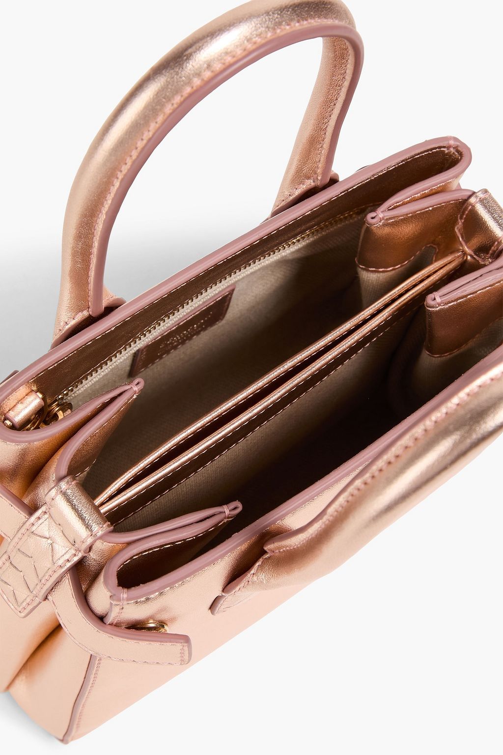SERAPIAN Meliné mini metallic leather tote
