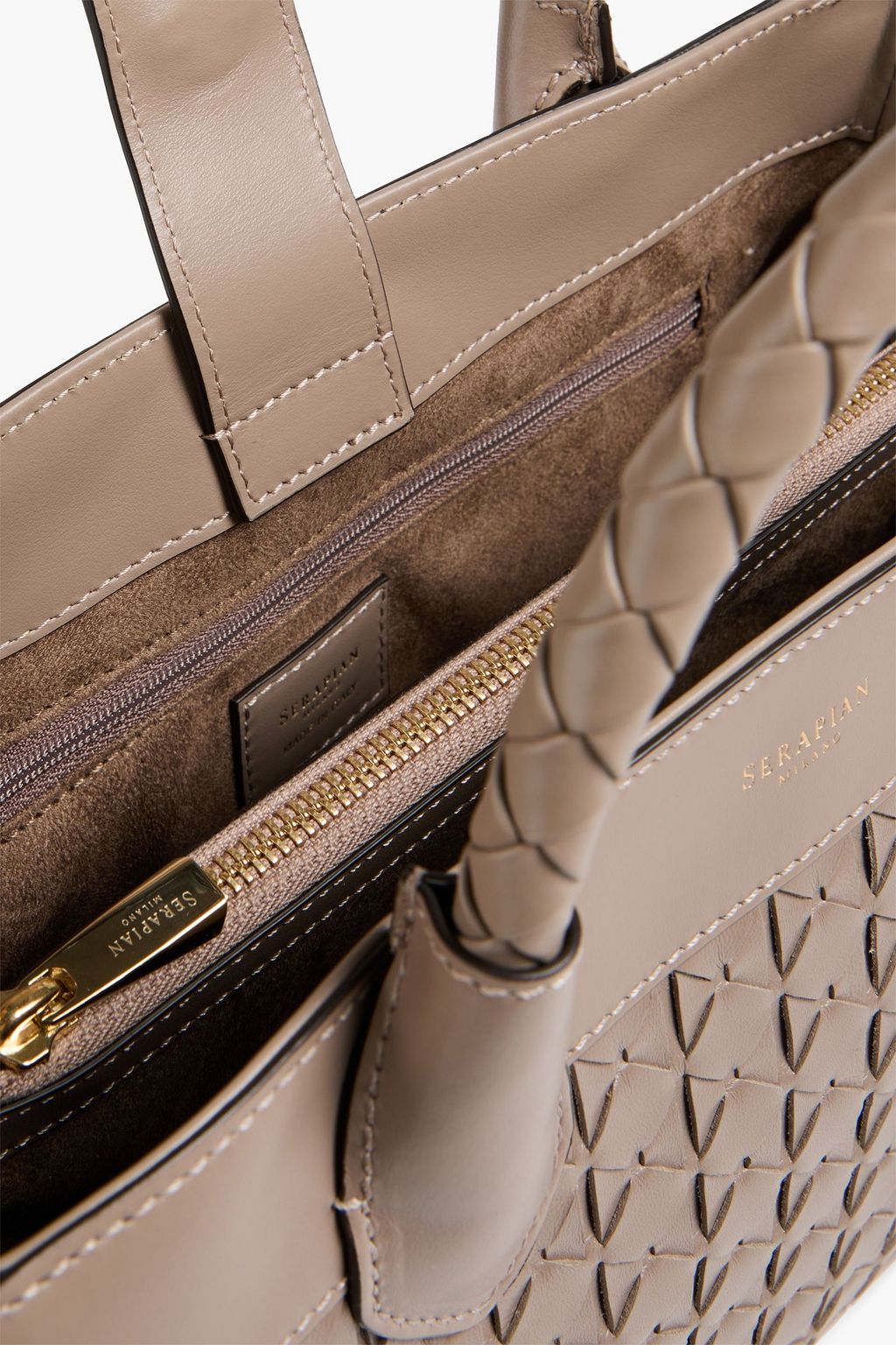 SERAPIAN Lorelei woven leather tote