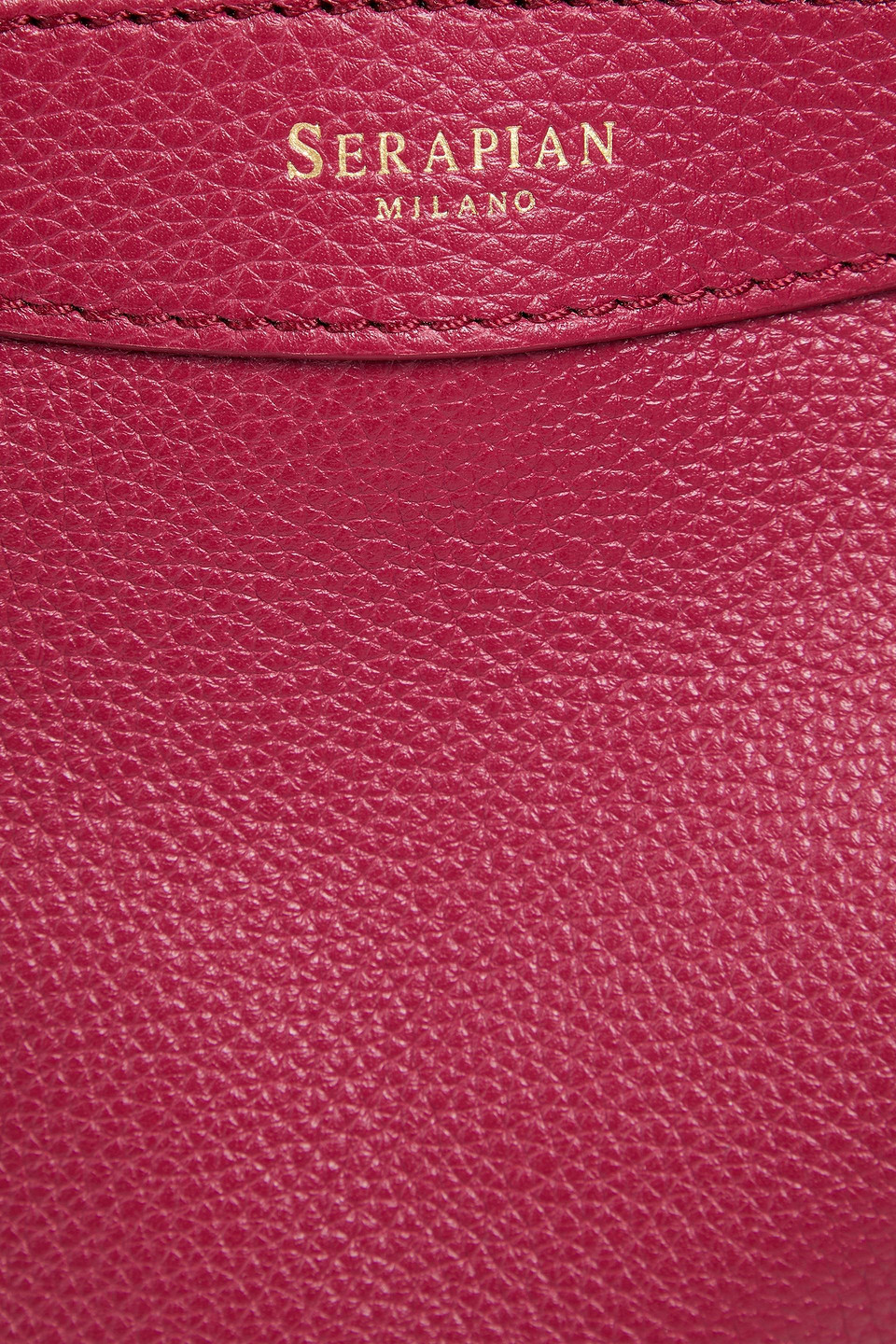 Serapian Small Secret Rugiada Pebbled-leather Tote In Burgundy