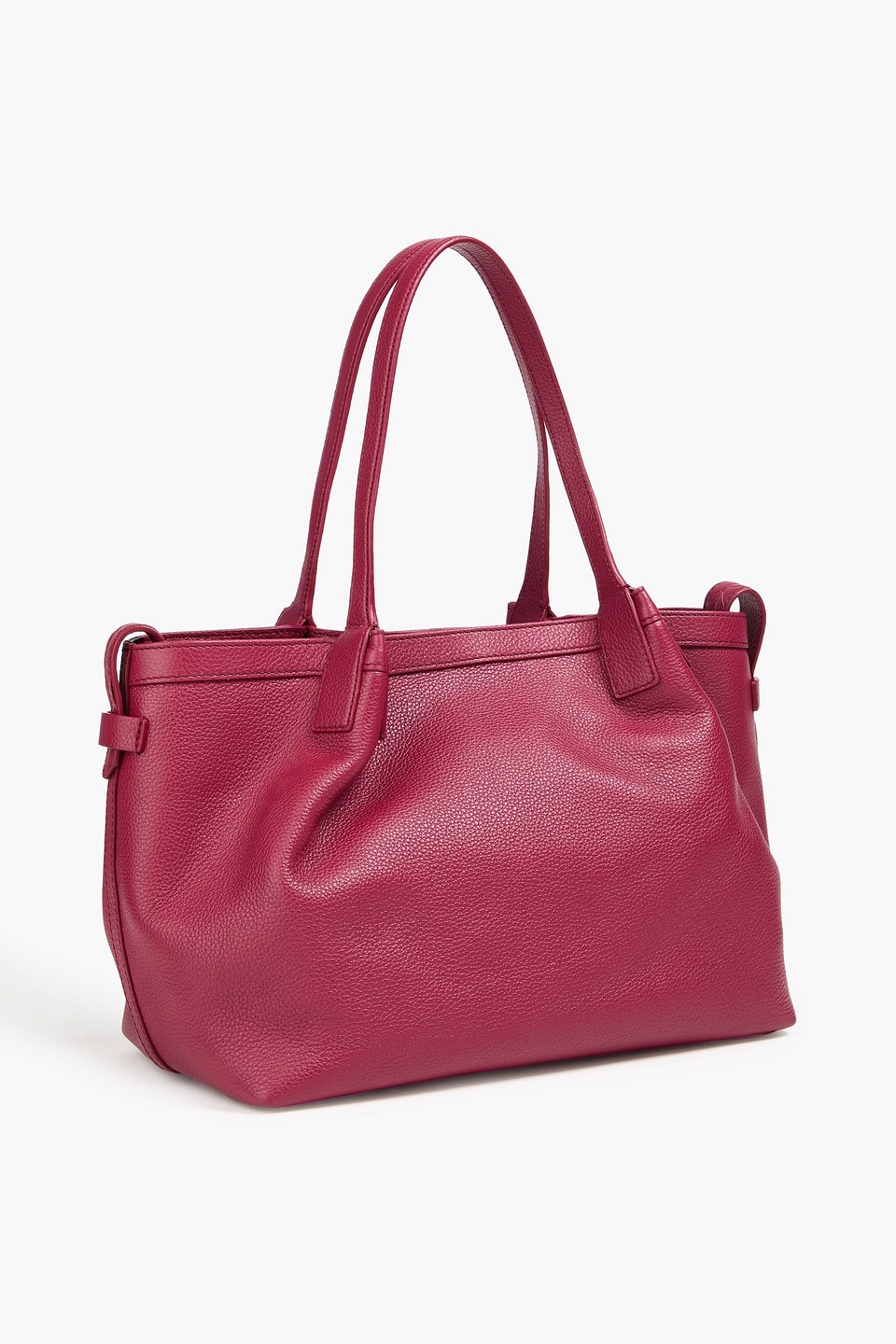 Serapian Small Secret Rugiada Pebbled-leather Tote In Burgundy