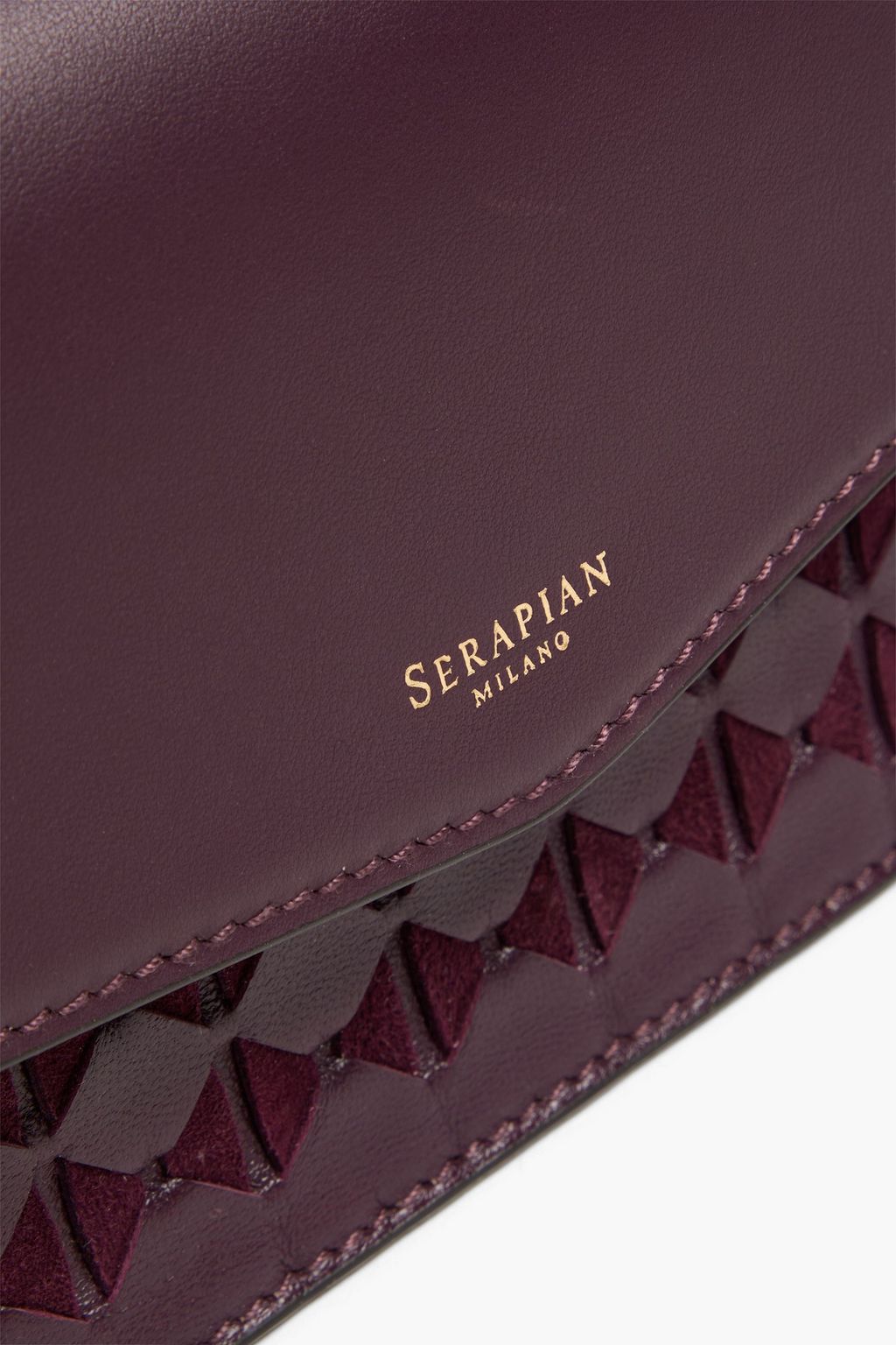 SERAPIAN Woven leather and suede clutch