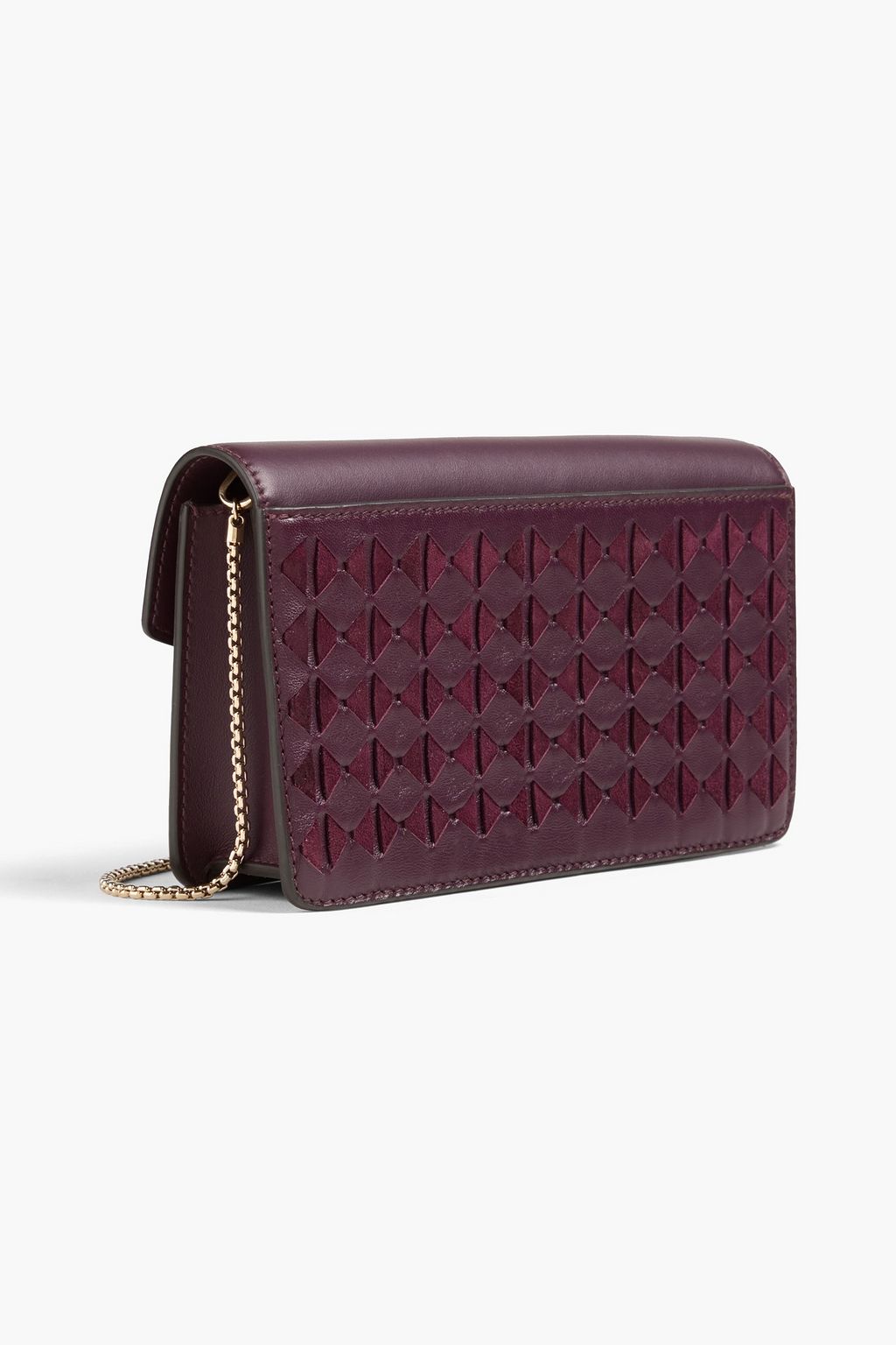 SERAPIAN Woven leather and suede clutch