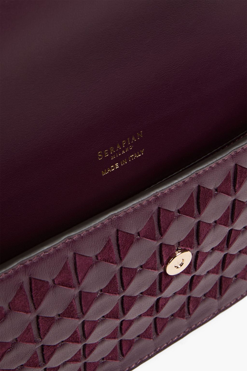 SERAPIAN Woven leather and suede clutch
