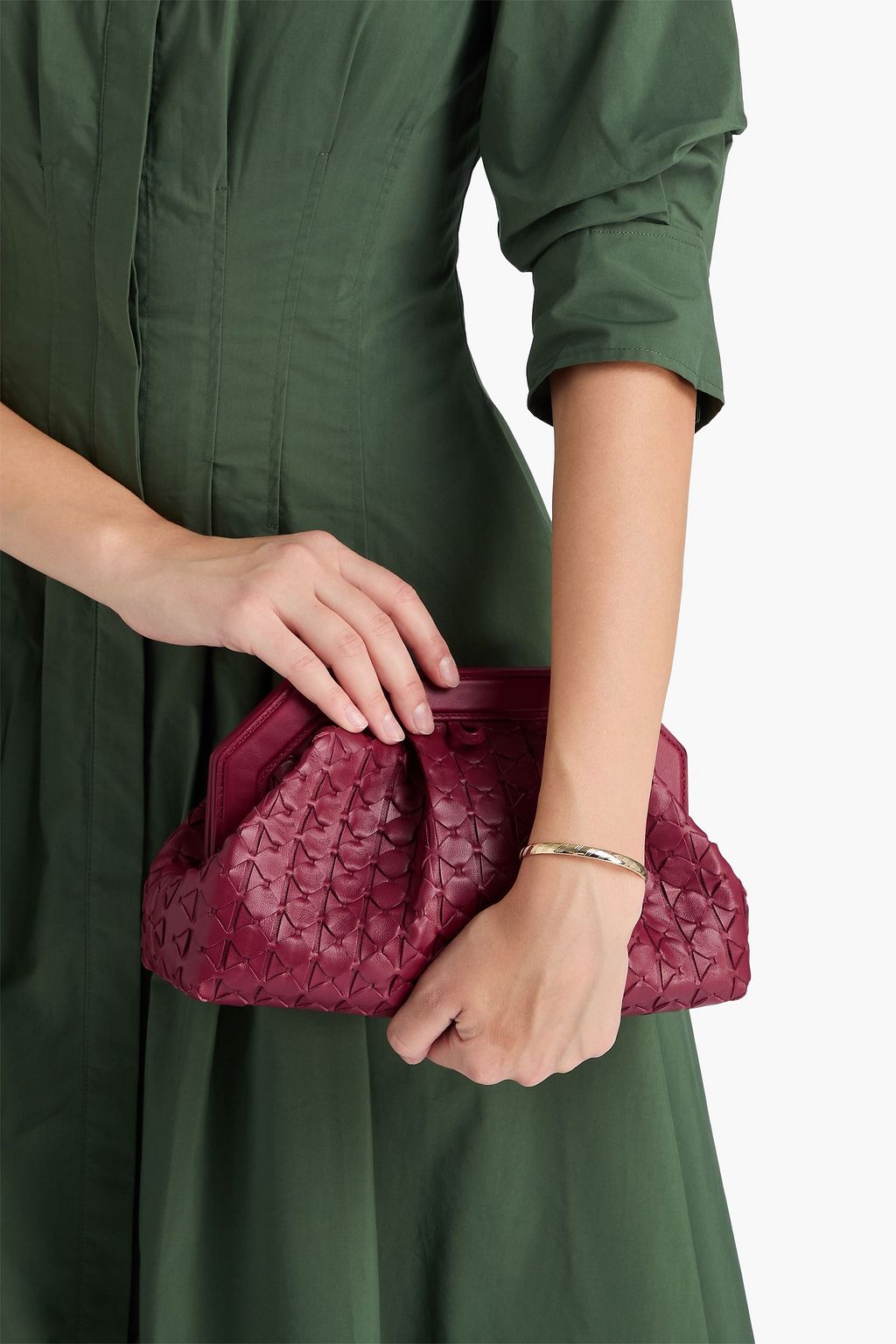 SERAPIAN Woven leather clutch