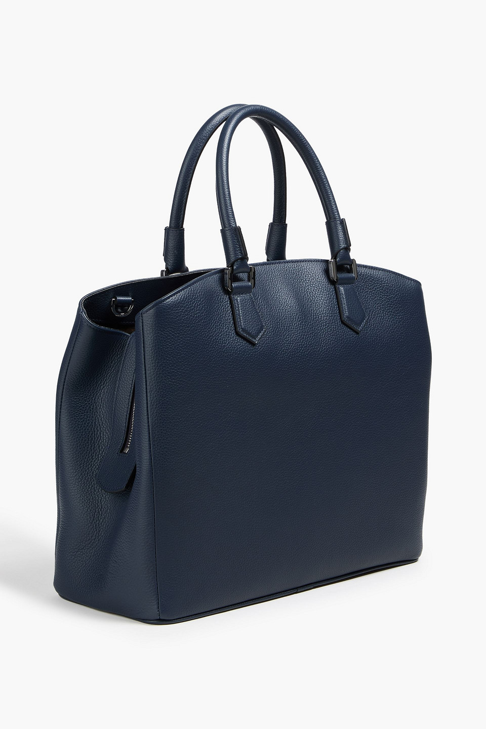 Serapian Luna Pebbled-leather Tote In Blue