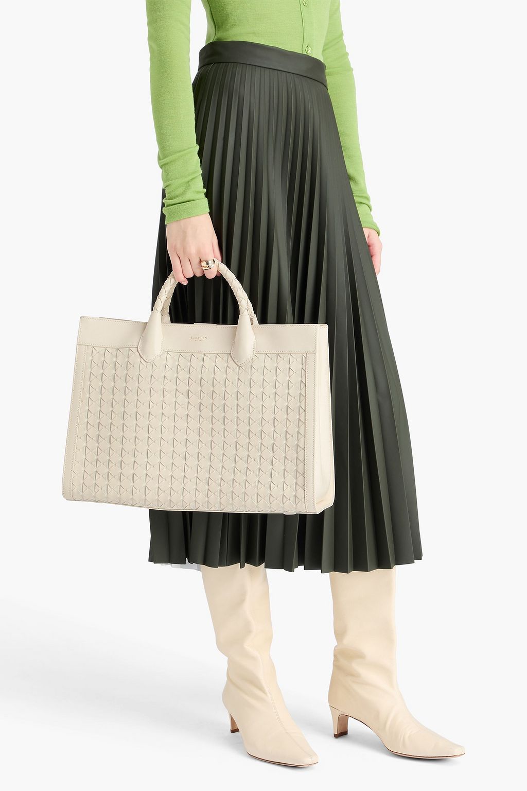 SERAPIAN Lorelei woven leather tote