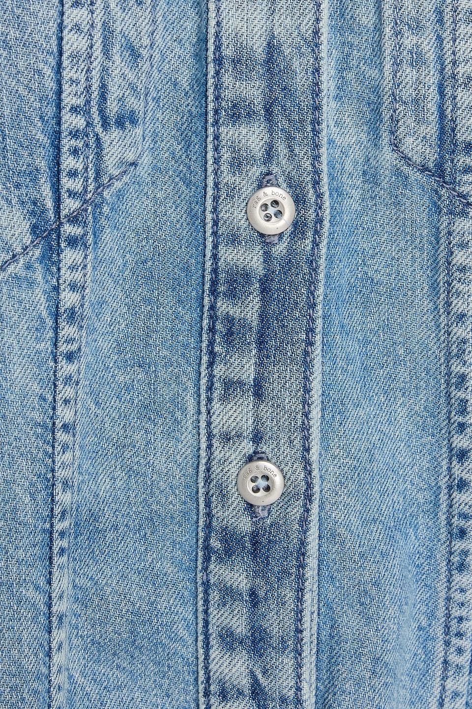 Rag & Bone Mila Acid-wash Denim Shirt In Blue