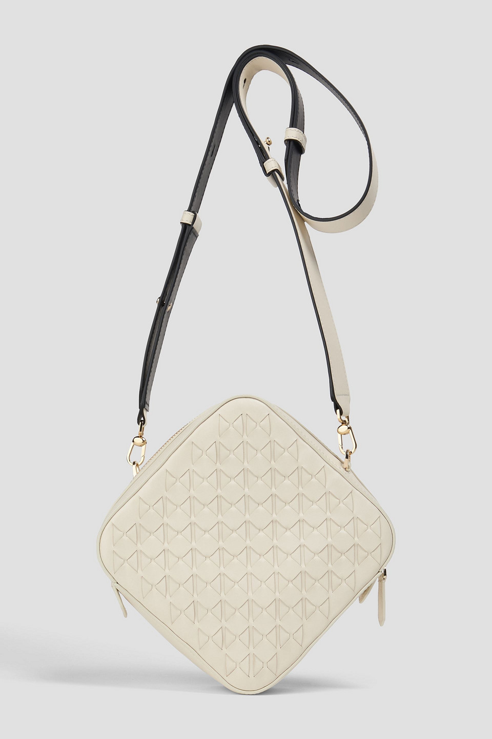 Serapian New Petra Woven Leather Shoulder Bag In White