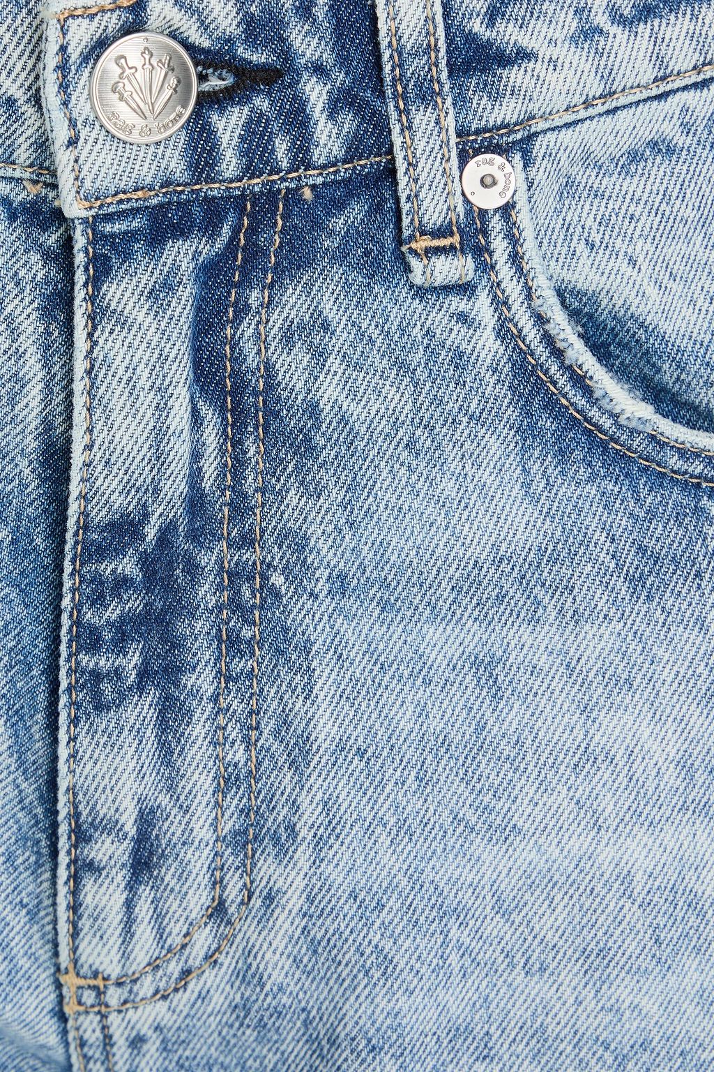 RAG & BONE بنطلون جينز صوفي بأرجل واسعة وبخصر مرتفع