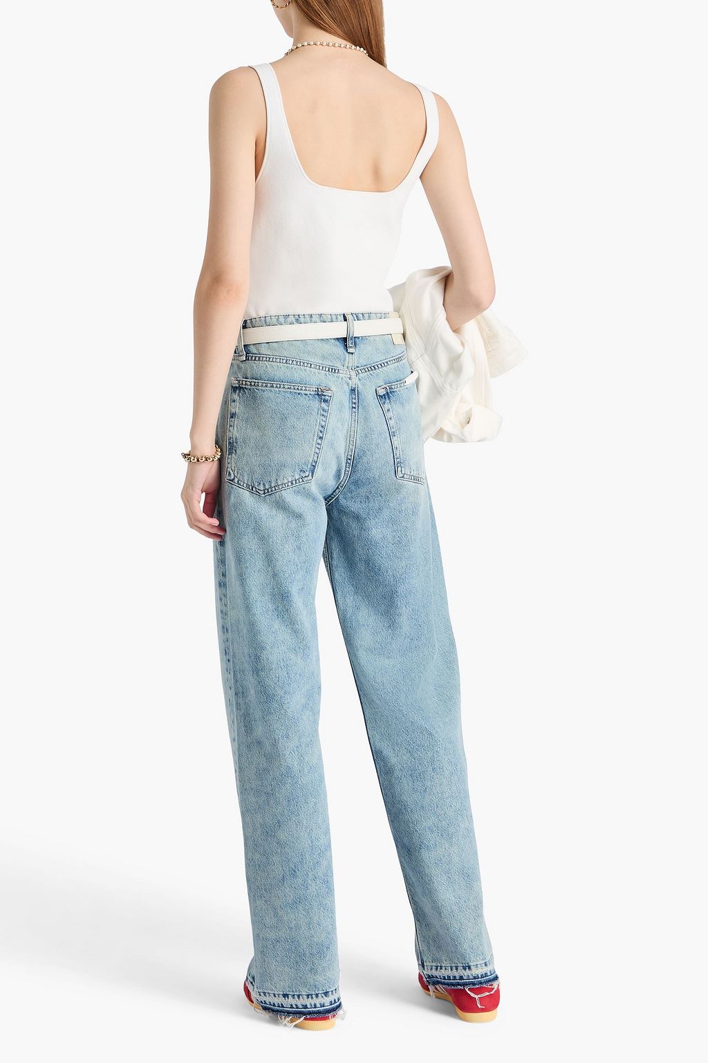 RAG & BONE Logan acid-wash high-rise wide-leg jeans