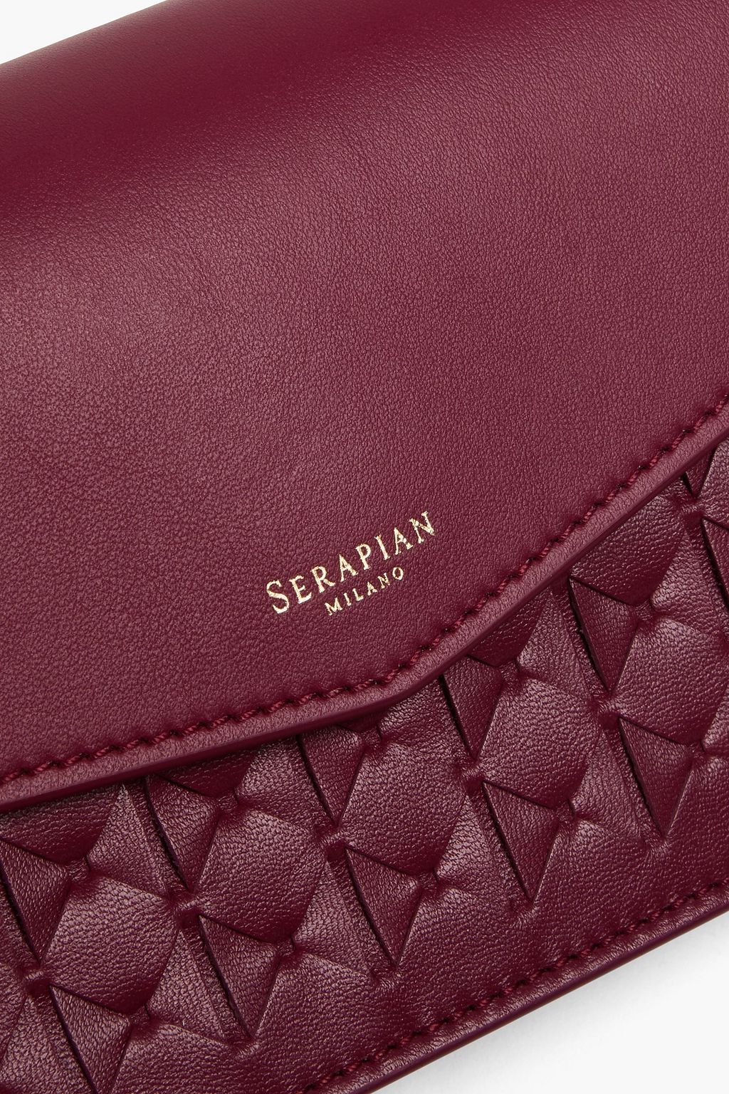 SERAPIAN Woven leather and suede clutch