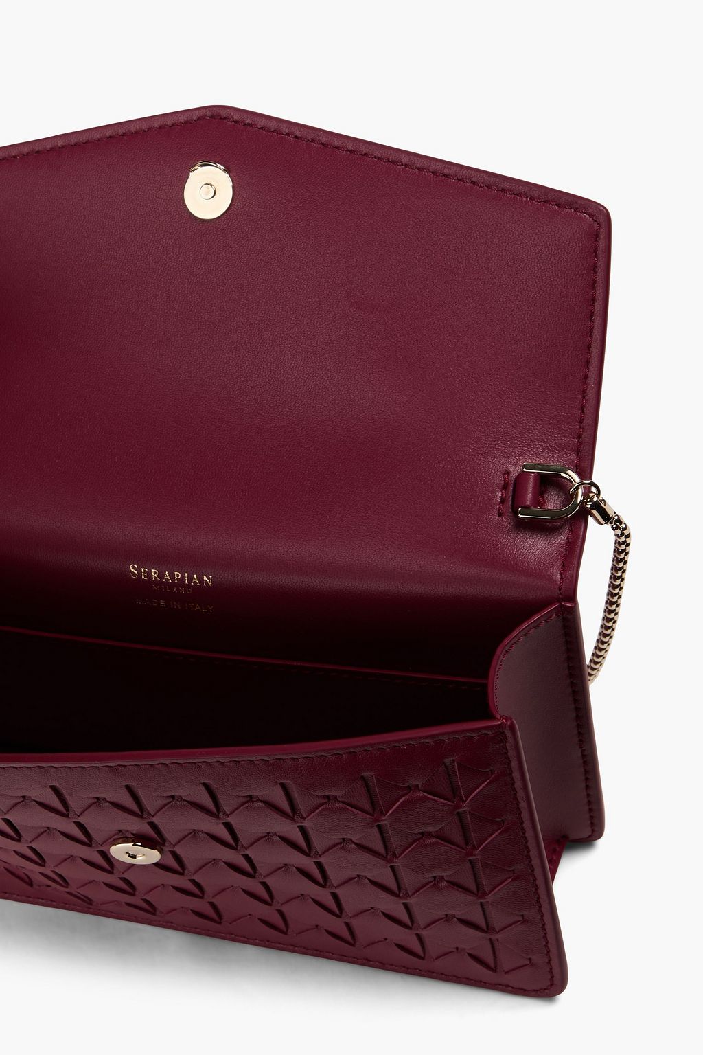 SERAPIAN Woven leather and suede clutch