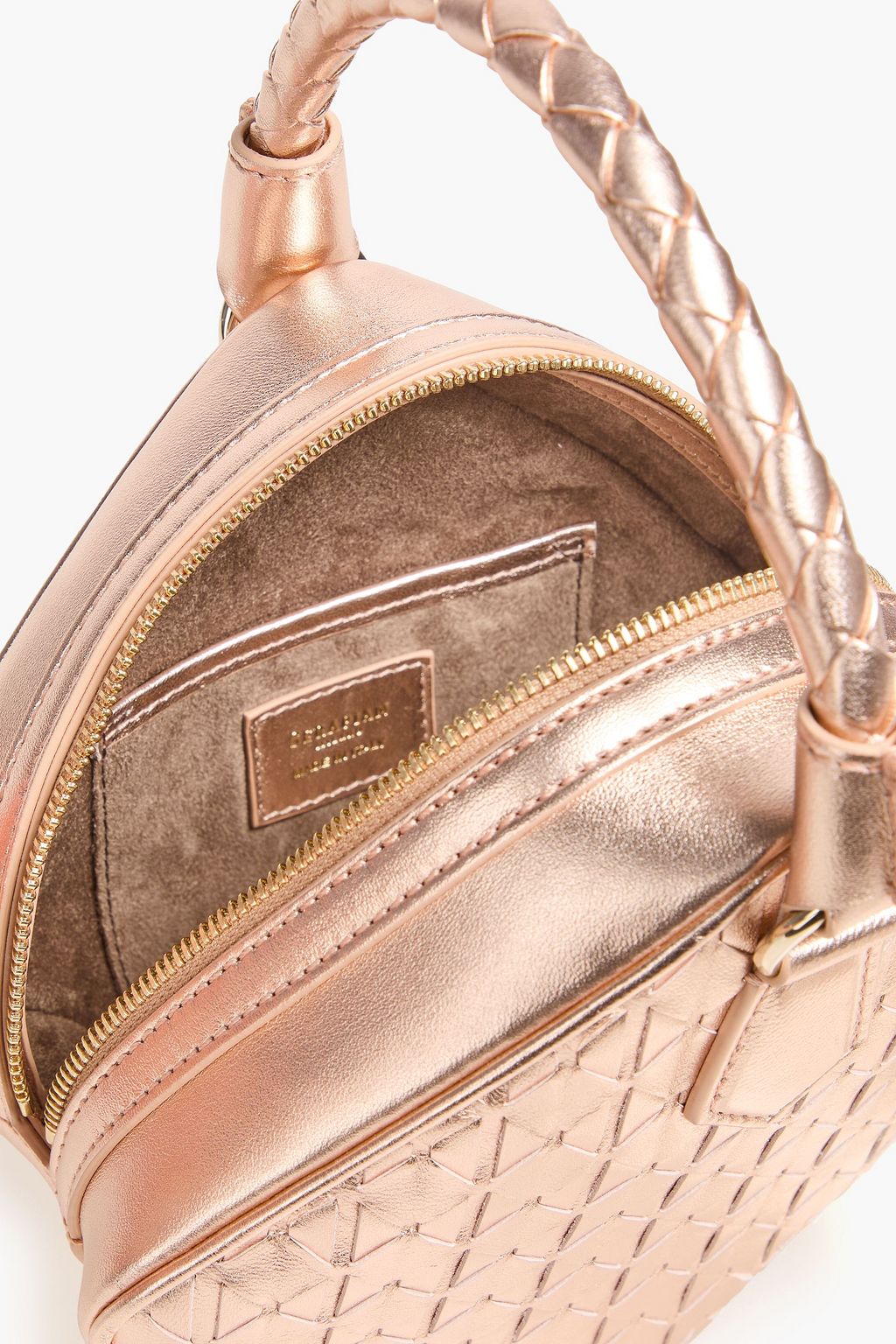 SERAPIAN Petra tasseled woven metallic leather tote