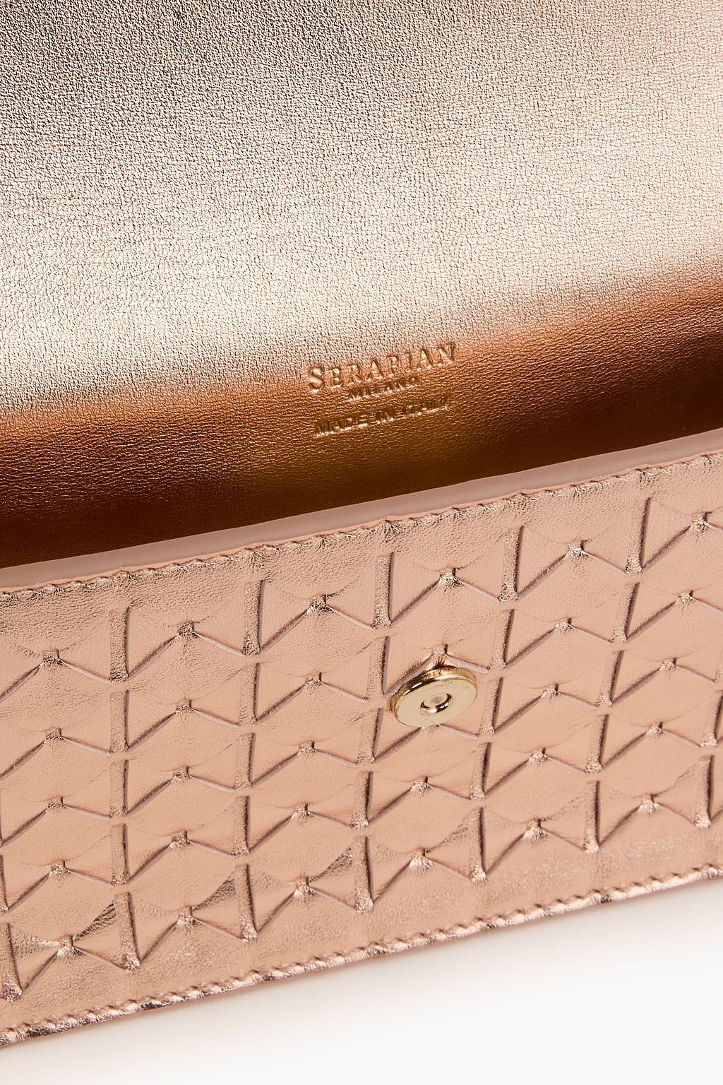 SERAPIAN Woven leather and suede clutch