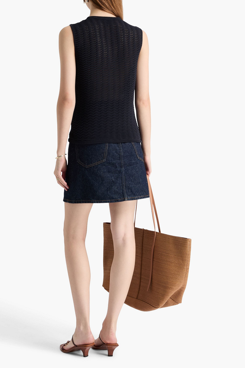  Rag & Bone - Elisa Gerippte Weste Aus Pointelle-strick Aus Einer Baumwollmischung - Blau - Xs 