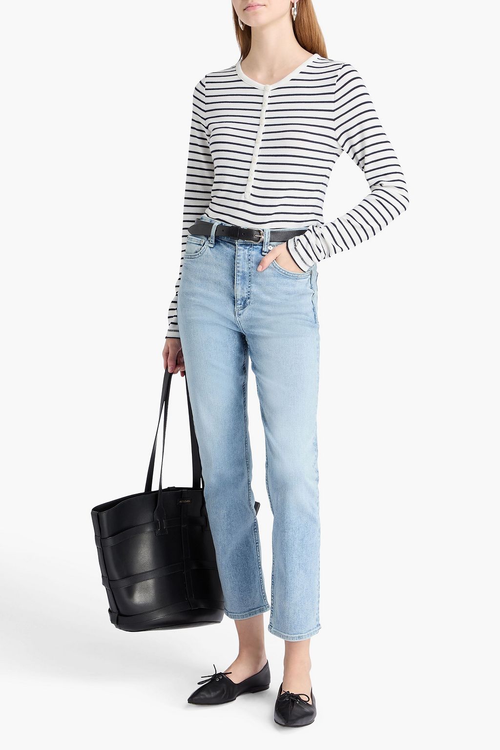 RAG & BONE بلوزة من الجيرسي بتصميم مخطط