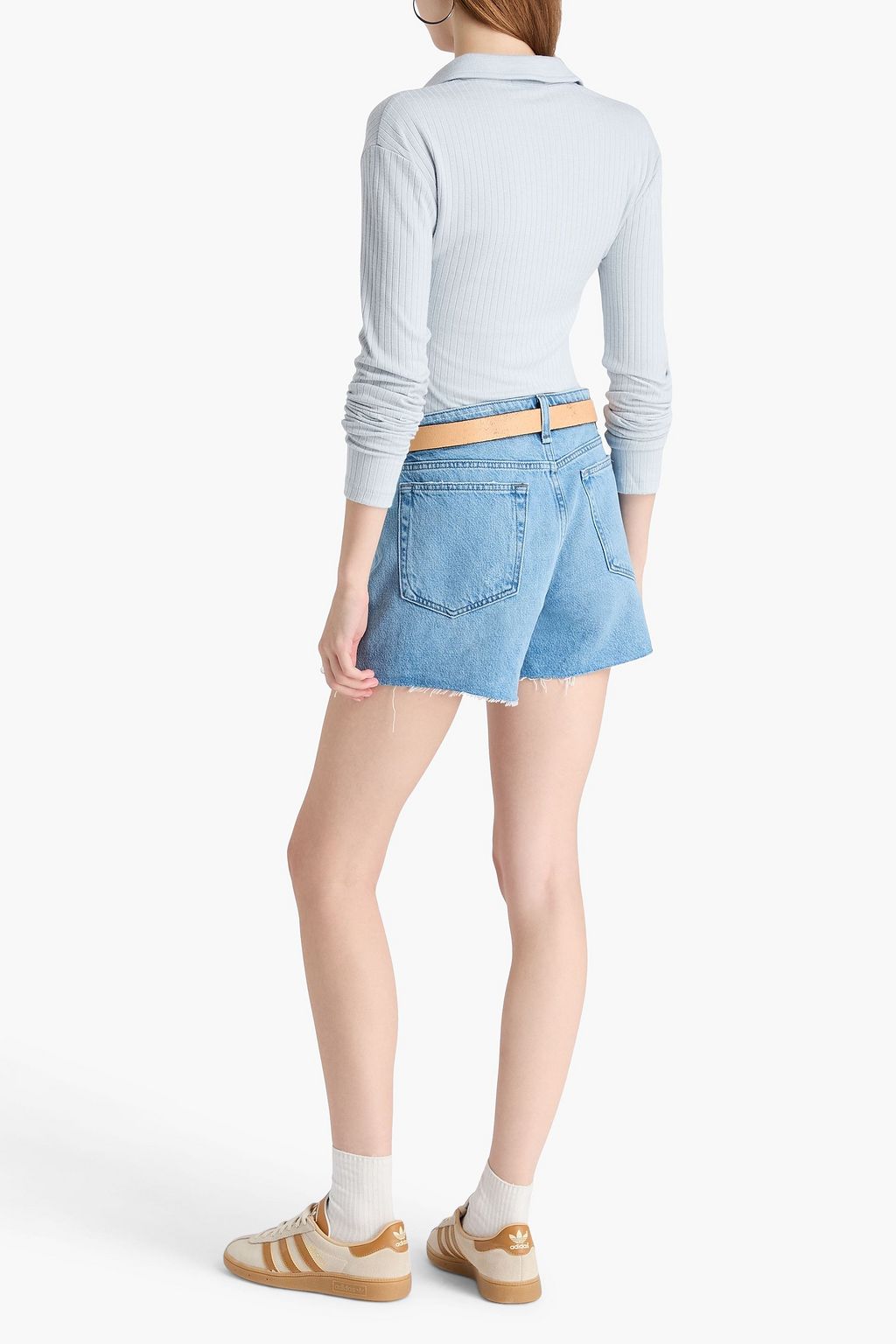 RAG & BONE Ribbed-knit polo shirt