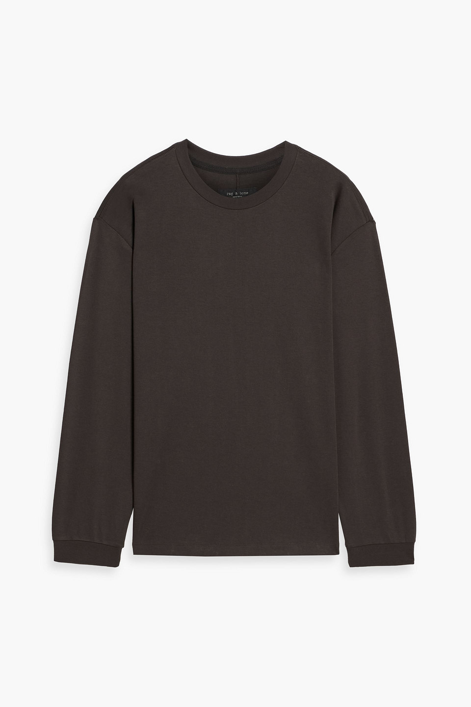Rag & Bone Cliff Cotton And Tencel™-blend Jersey T-shirt In Brown