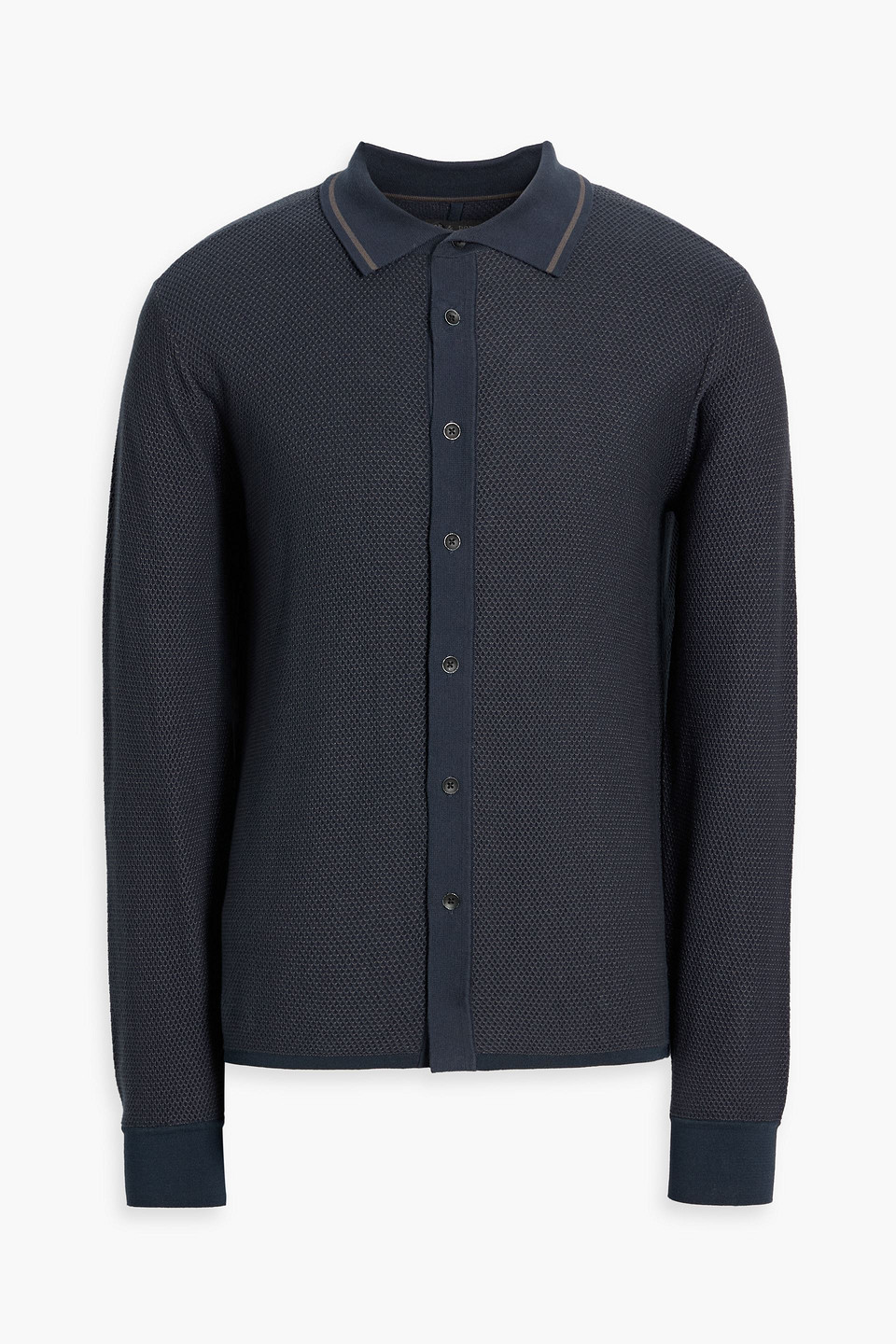 Rag & Bone Harvey Cotton-blend Piqué Shirt In Blue