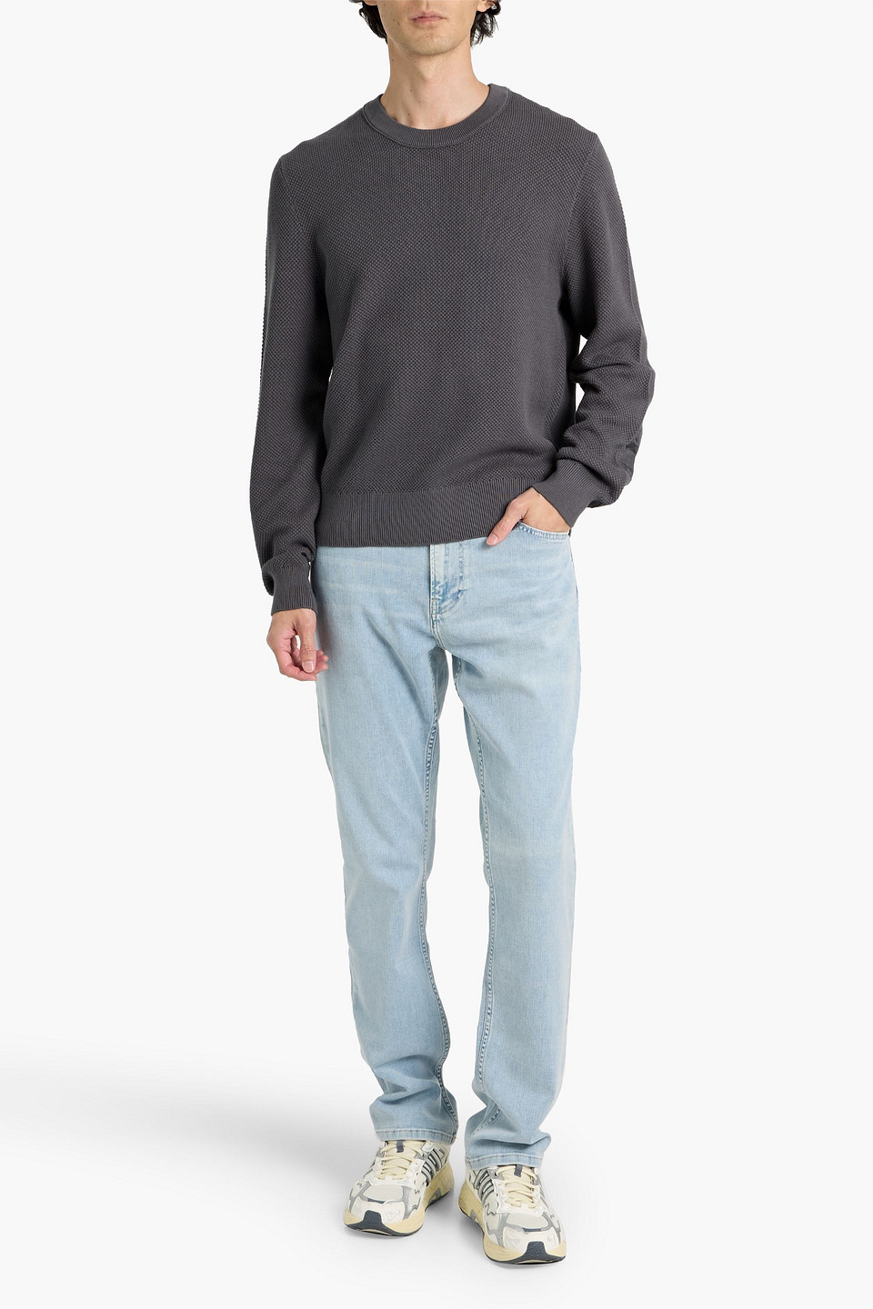 Rag & Bone Dexter Cotton Sweater In Gray