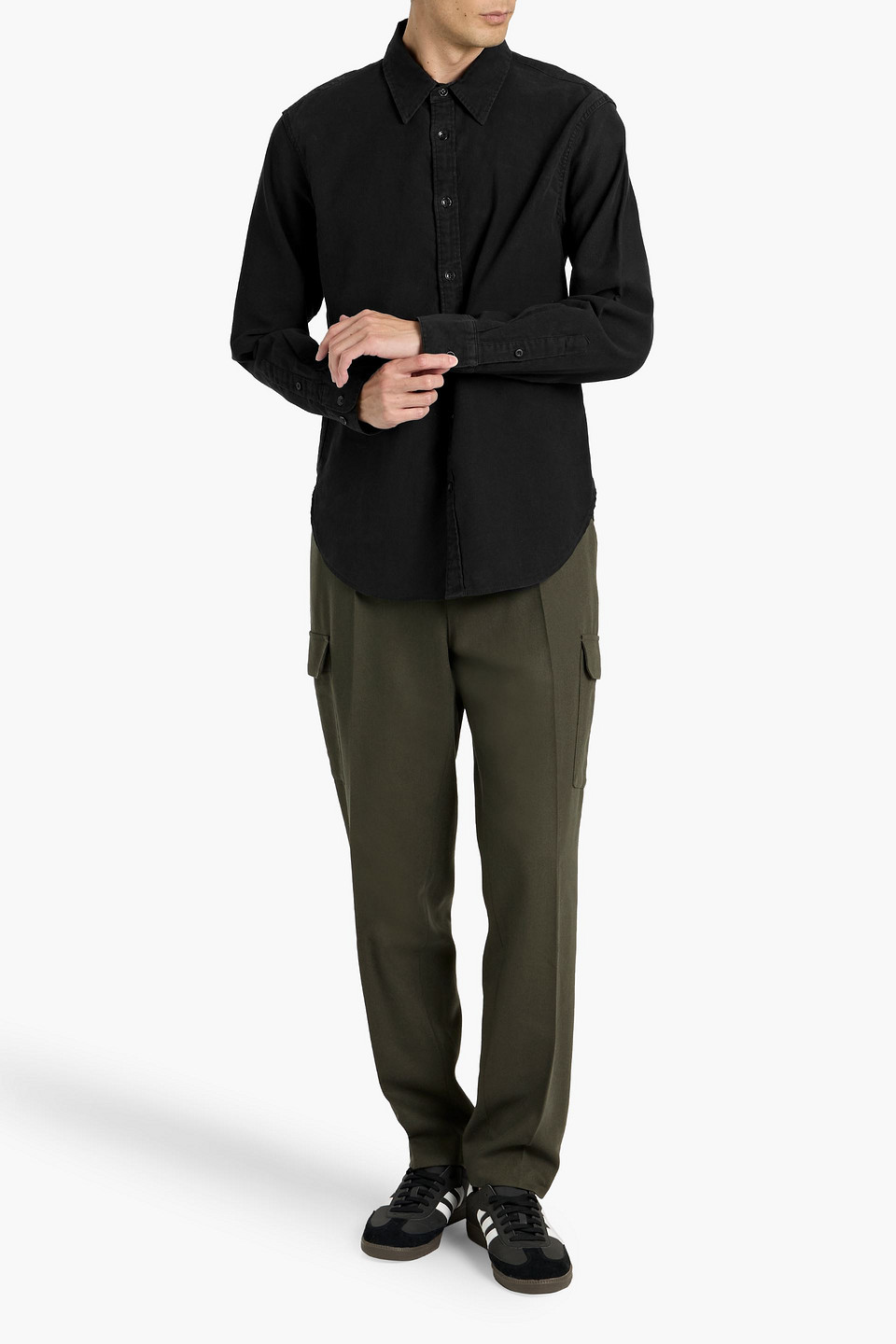 Rag & Bone Finch Denim Button-up Shirt In Black