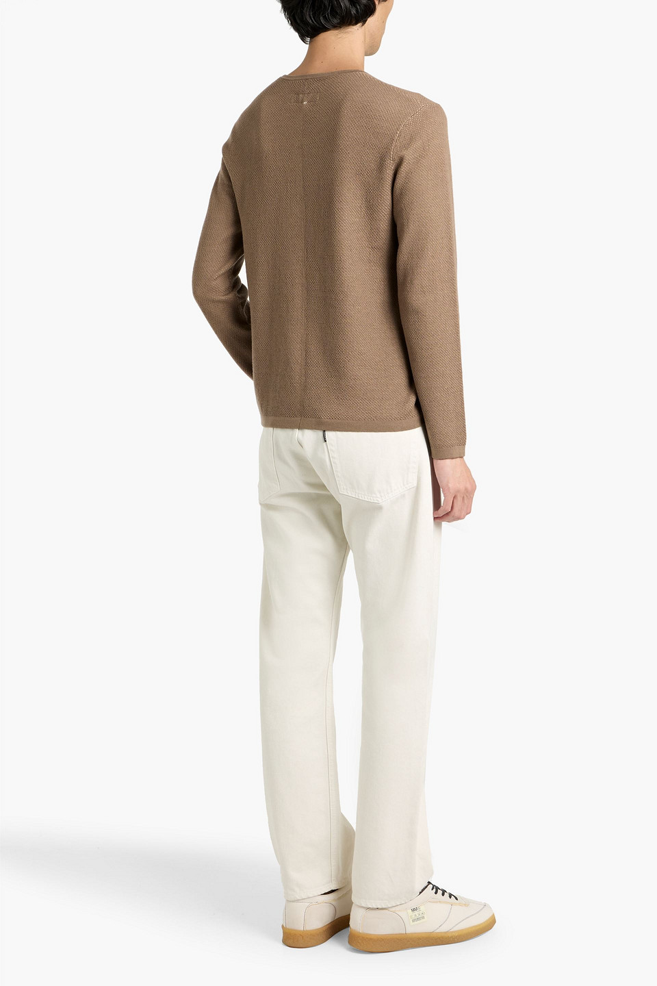 Rag & Bone Bennet Cotton And Wool-blend Piqué Sweater In Brown