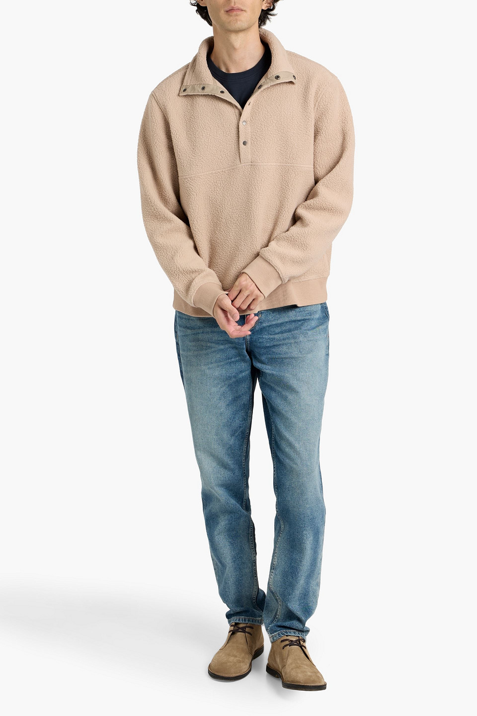 Paige Kolinski Fleece Half-zip Sweatshirt In Neutral