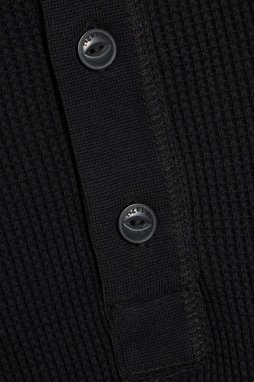 RAG & BONE Waffle-knit cotton Henley T-shirt