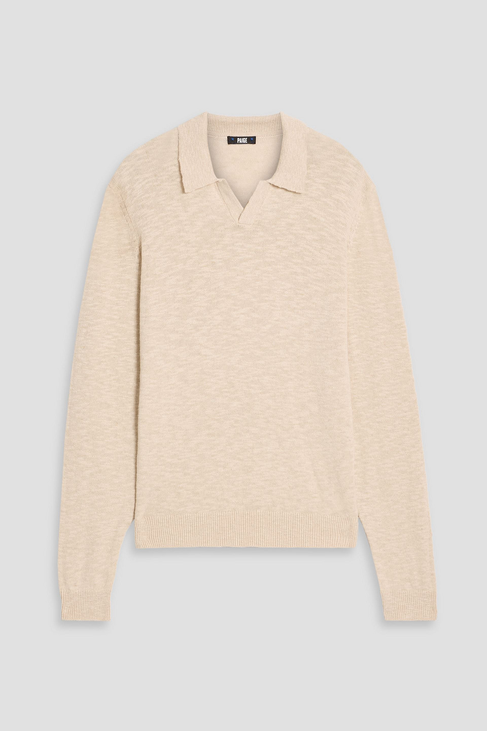 Paige Valdez Cotton And Linen-blend Polo Sweater In Animal Print