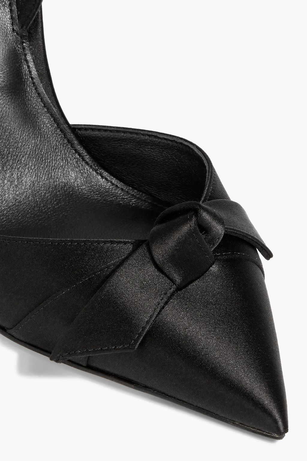 ALEXANDRE BIRMAN Clarita Bell bow-detailed satin slingback pumps