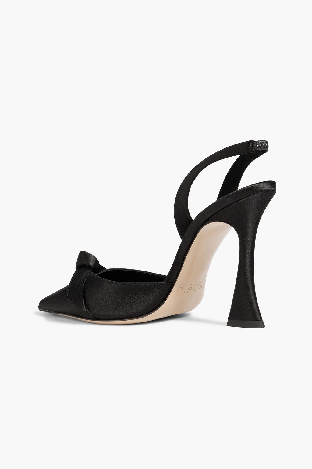 ALEXANDRE BIRMAN Clarita Bell bow-detailed satin slingback pumps