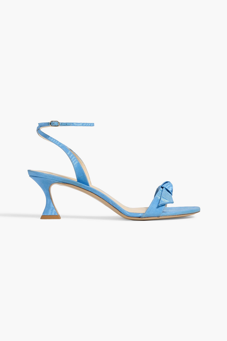 Alexandre Birman Clarita Bell 60 Bow-detailed Moire Sandals In Blue
