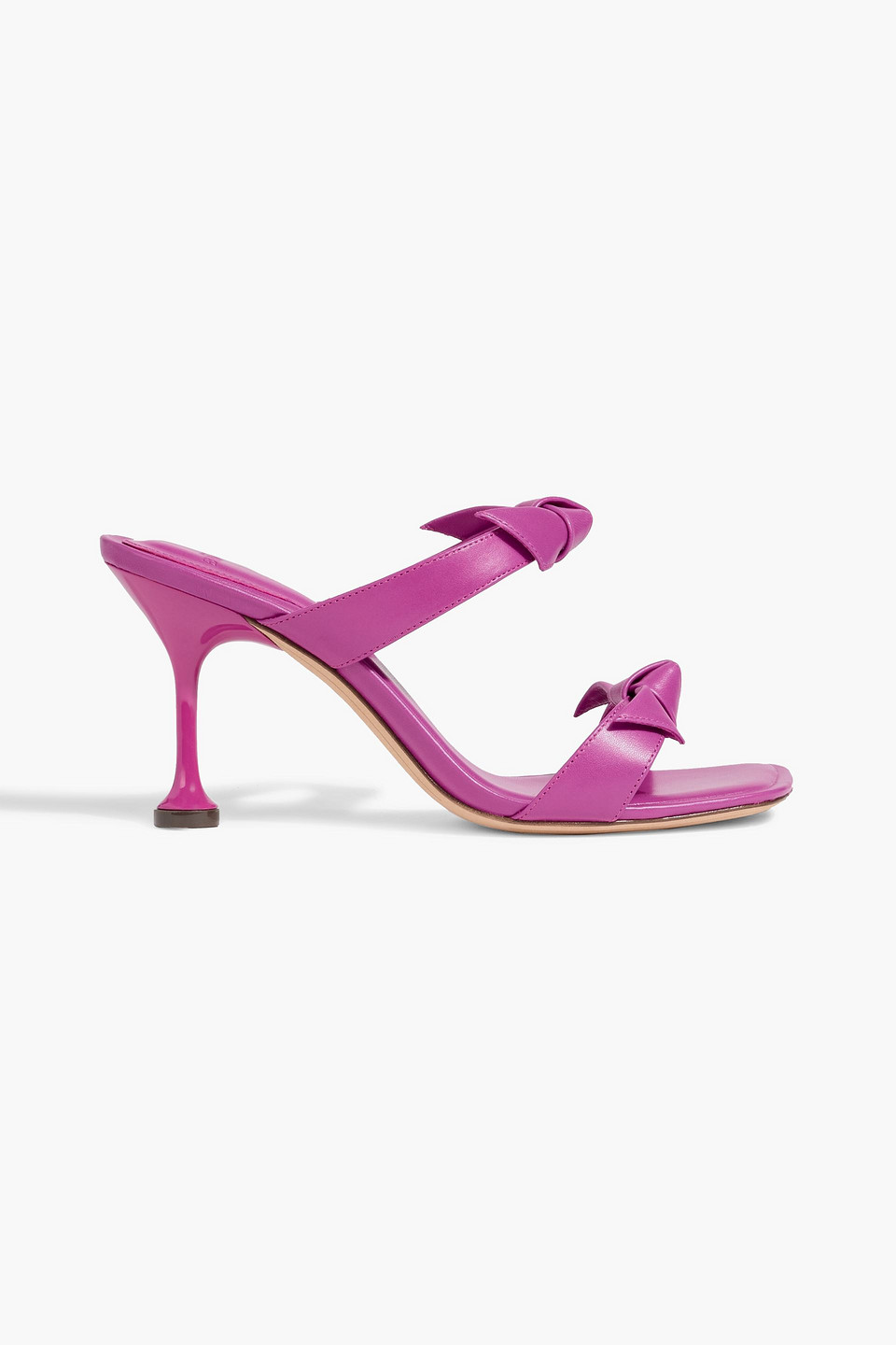 Alexandre Birman Clarita Square Flare 85 Bow-detailed Leather Mules In Purple