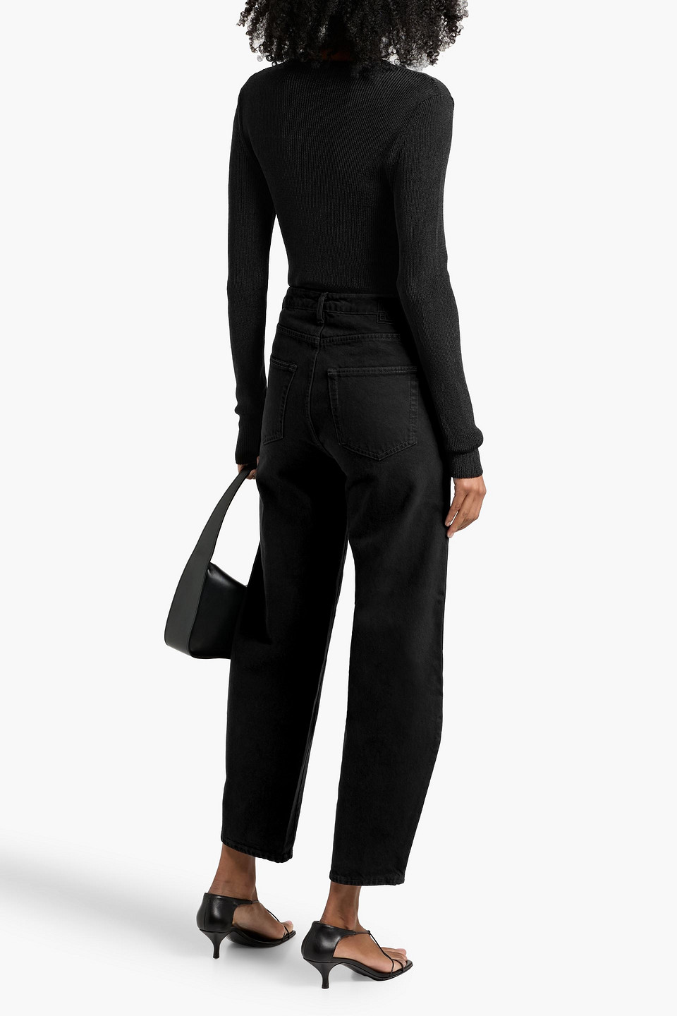 Totême Metallic Cotton-blend Sweater In Black