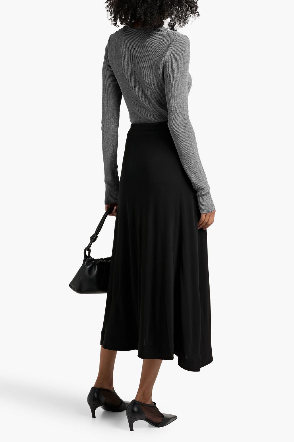 TOTEME Metallic ribbed cotton-blend sweater