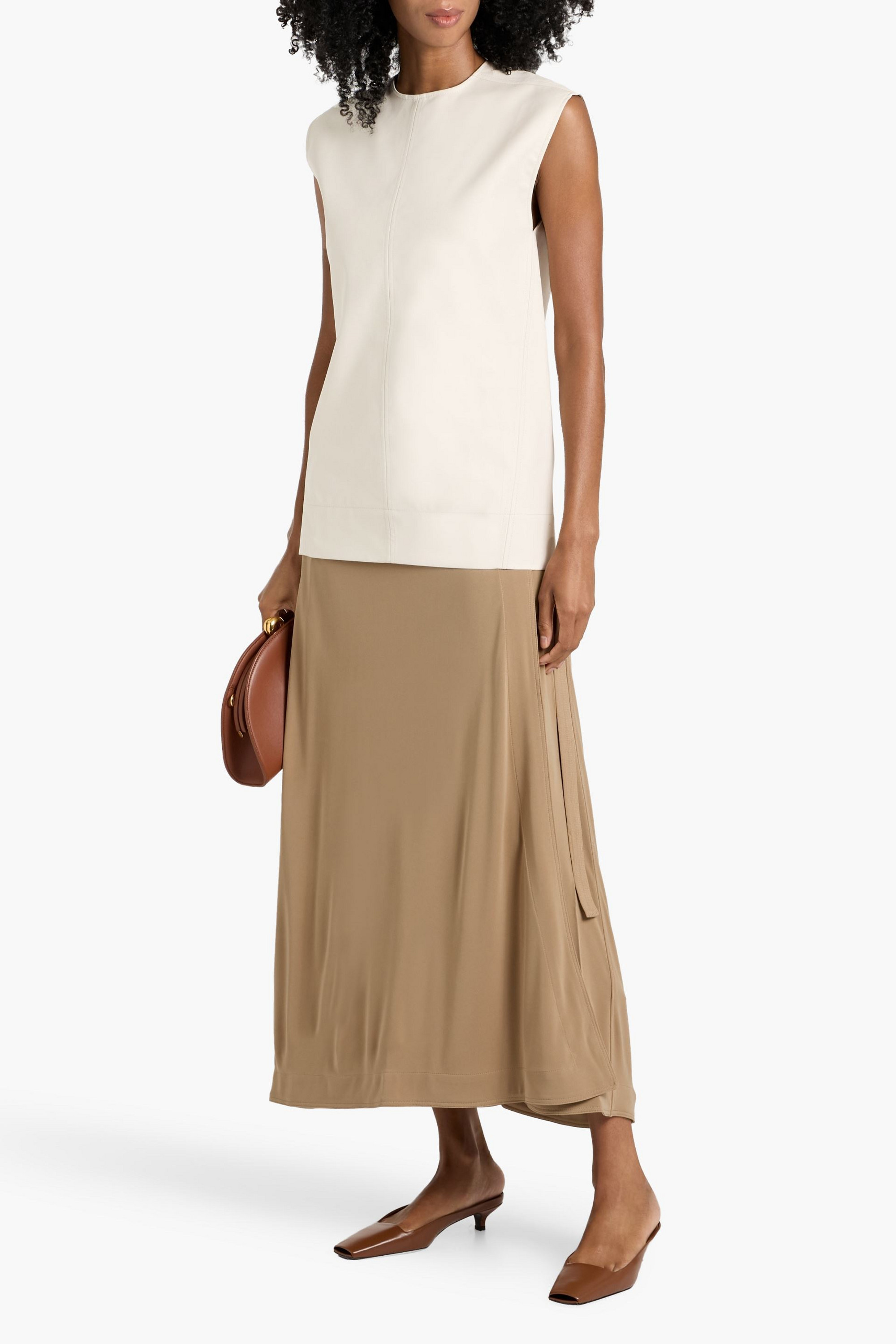 TOTEME Stretch-jersey midi wrap skirt