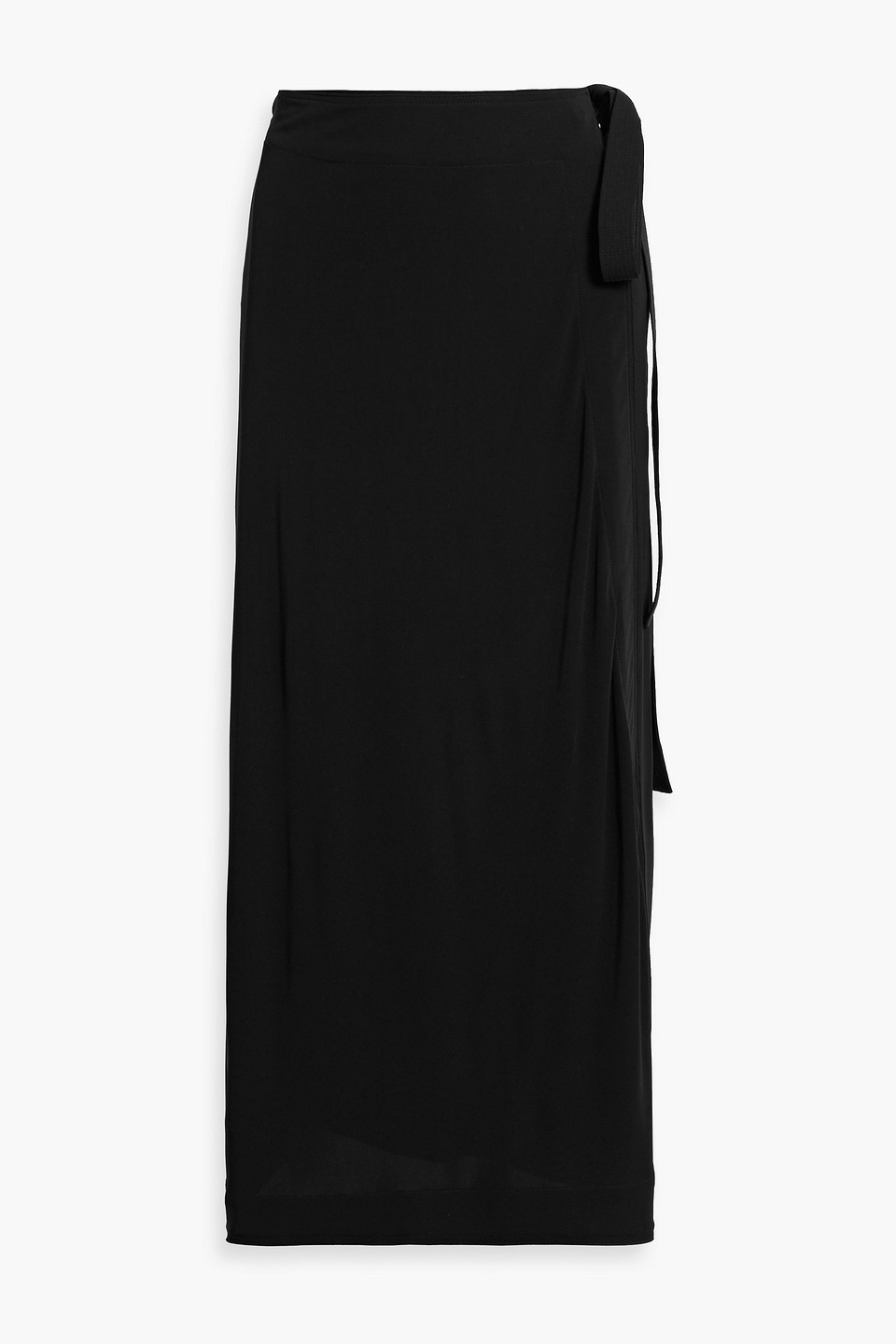 Totême Stretch-jersey Midi Wrap Skirt In Black