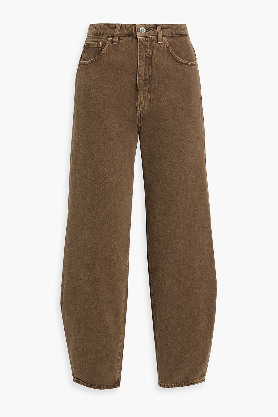 Totême High-rise Barrel-leg Jeans In Brown