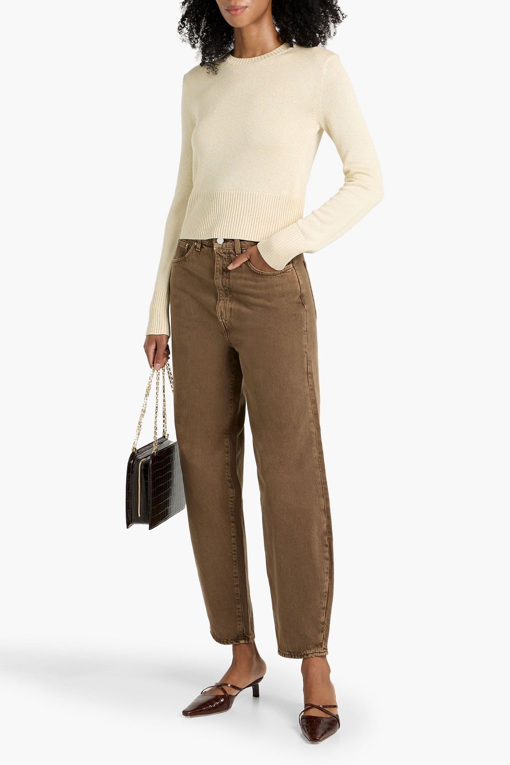 TOTEME High-rise barrel-leg jeans