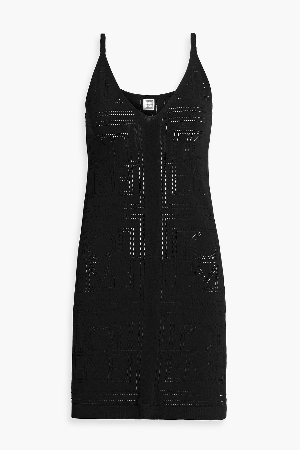 Totême Pointelle-knit Mini Dress In Black