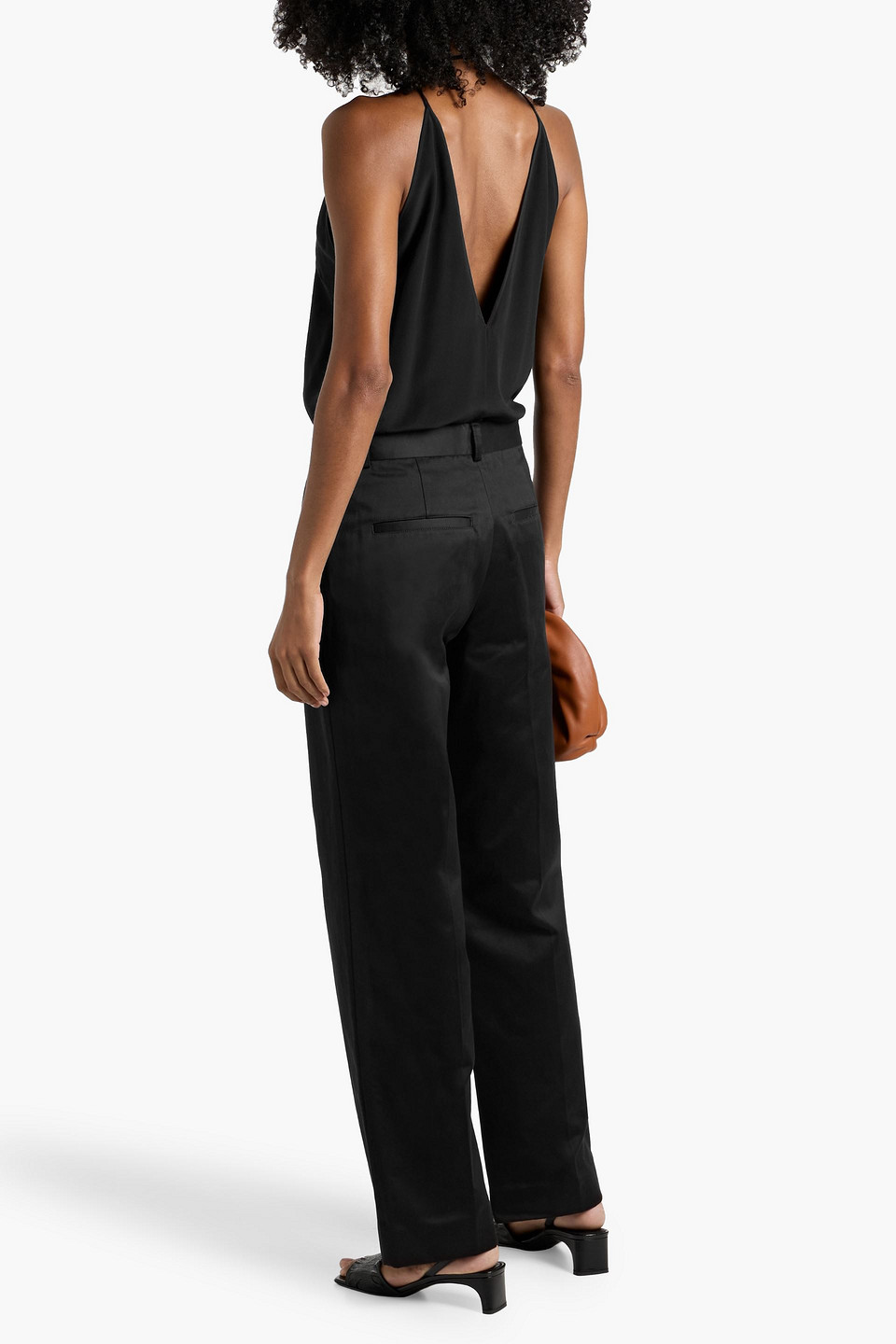 Totême Cotton And Linen-blend Twill Pants In Black