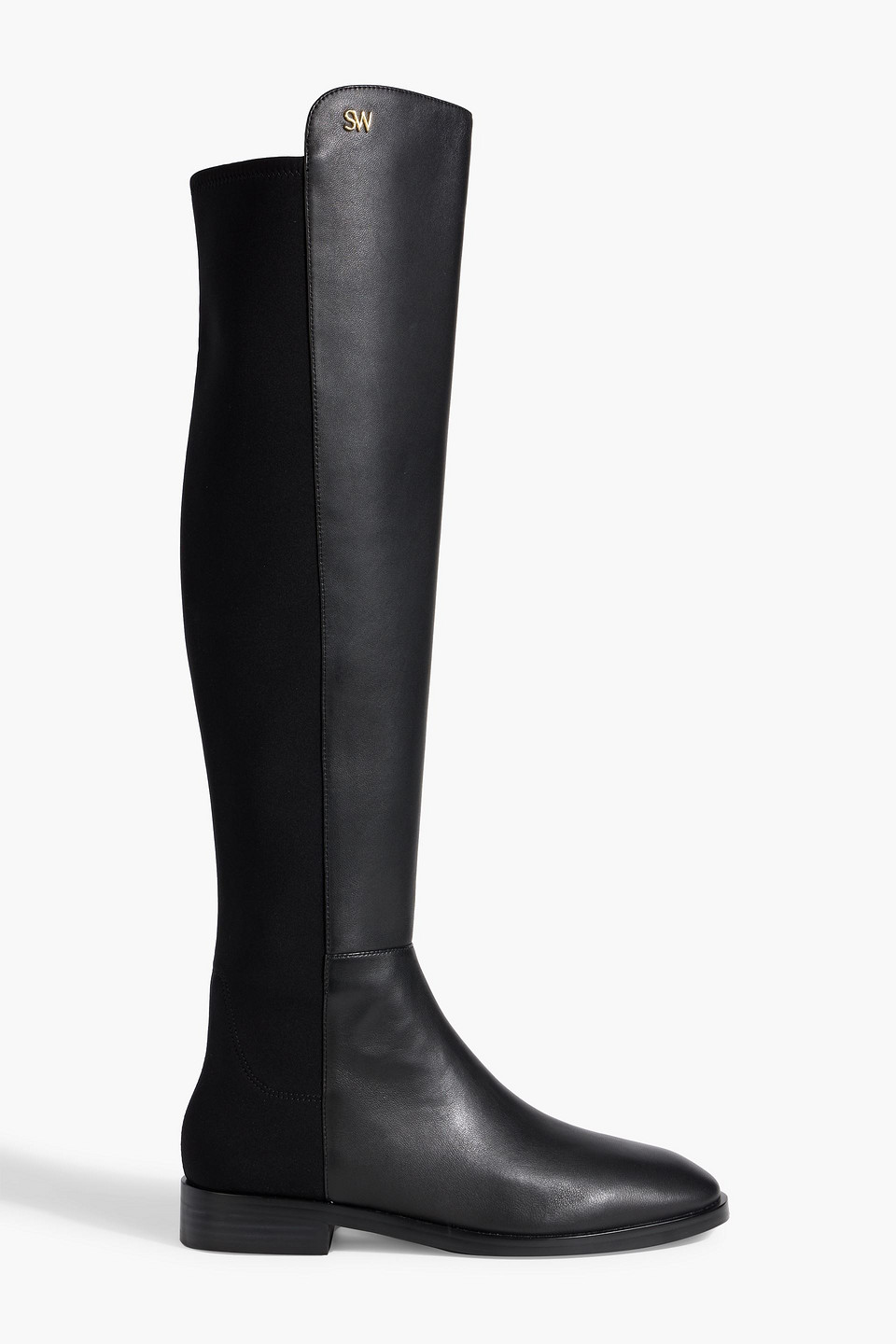 stuart weitzman - microstretch and leather over-the-knee boots - black - us 8.5