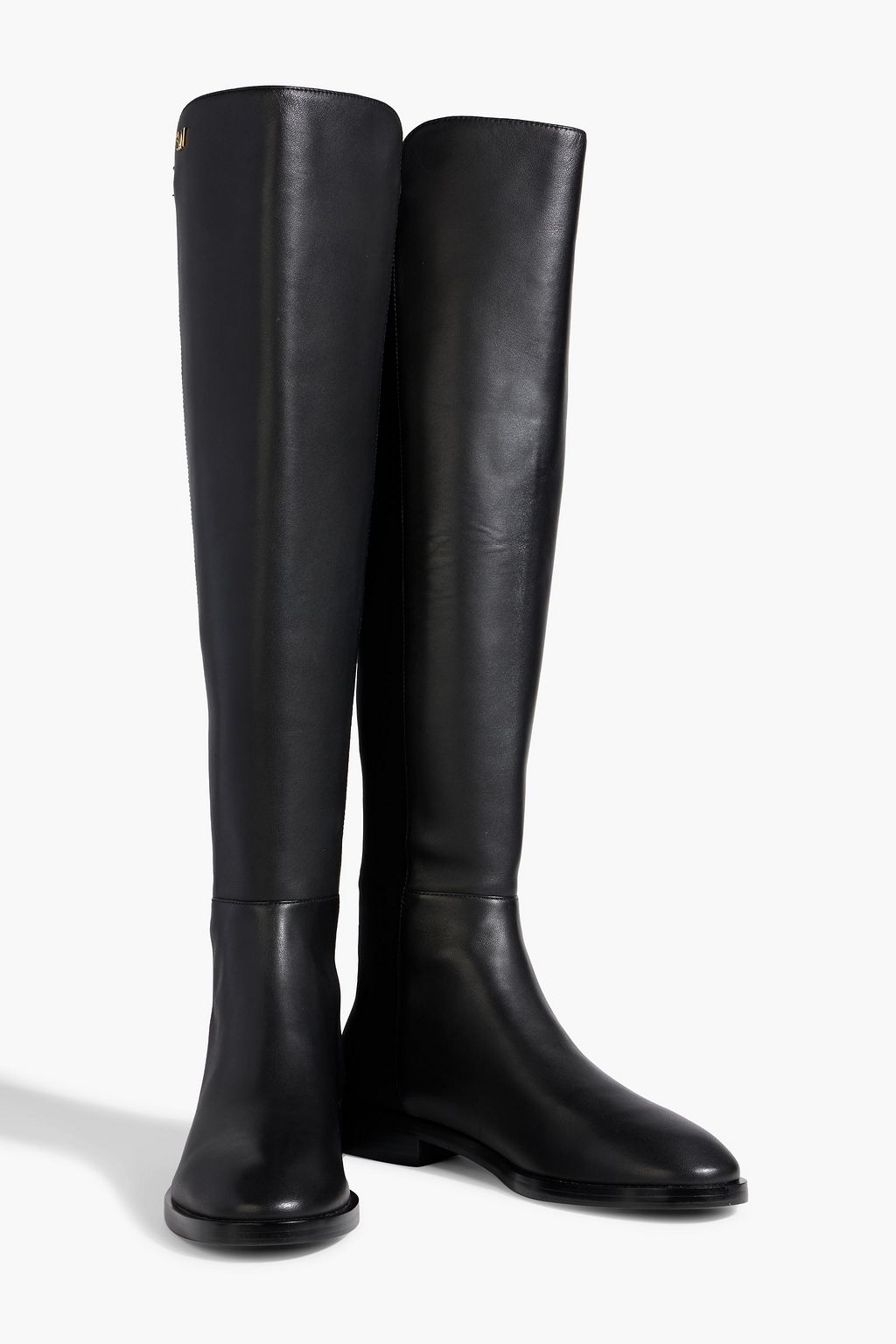 STUART WEITZMAN Microstretch and leather over-the-knee boots