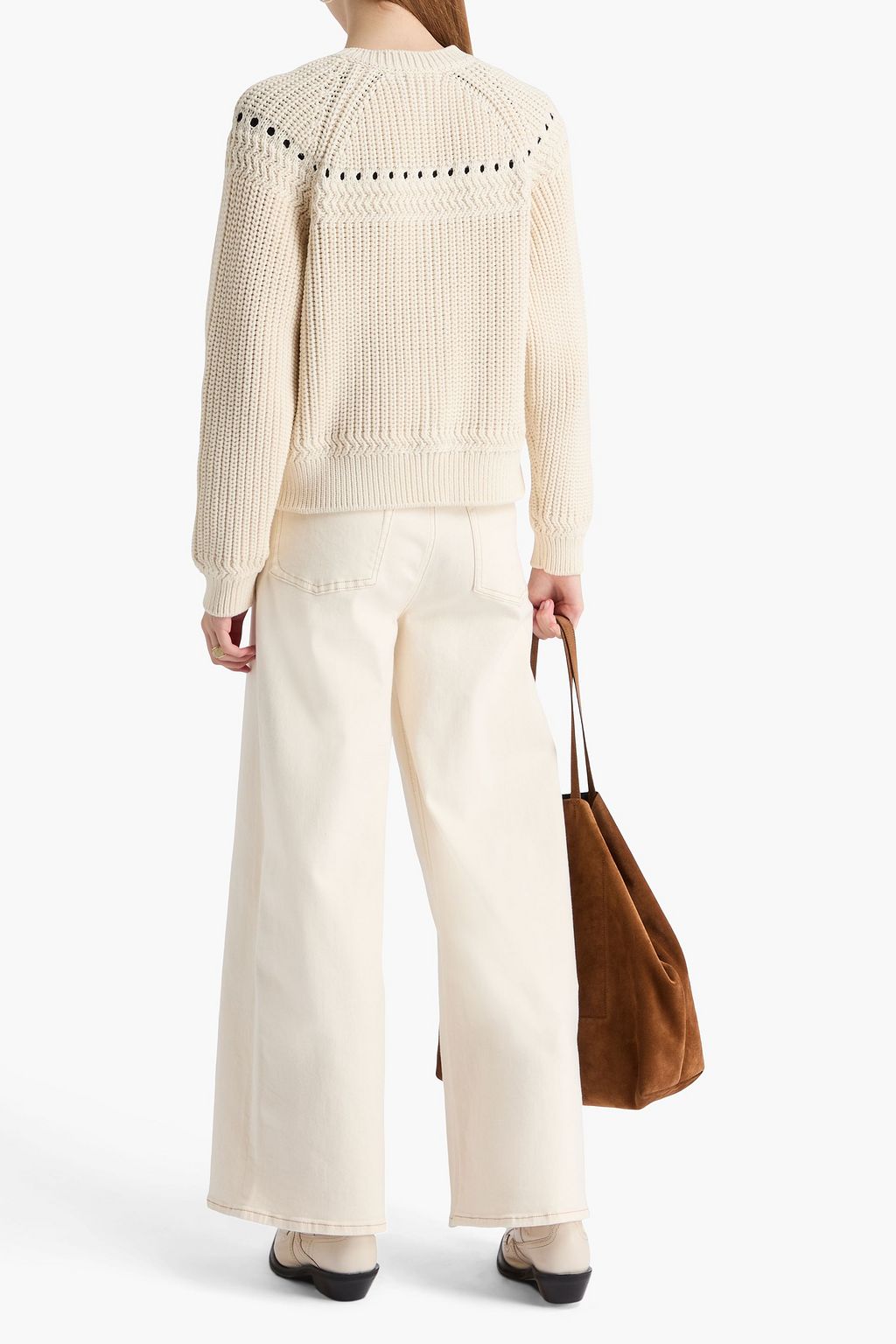 RAG & BONE كارديغان كاثرين من مزيج من القطن بتصميم مضلّع